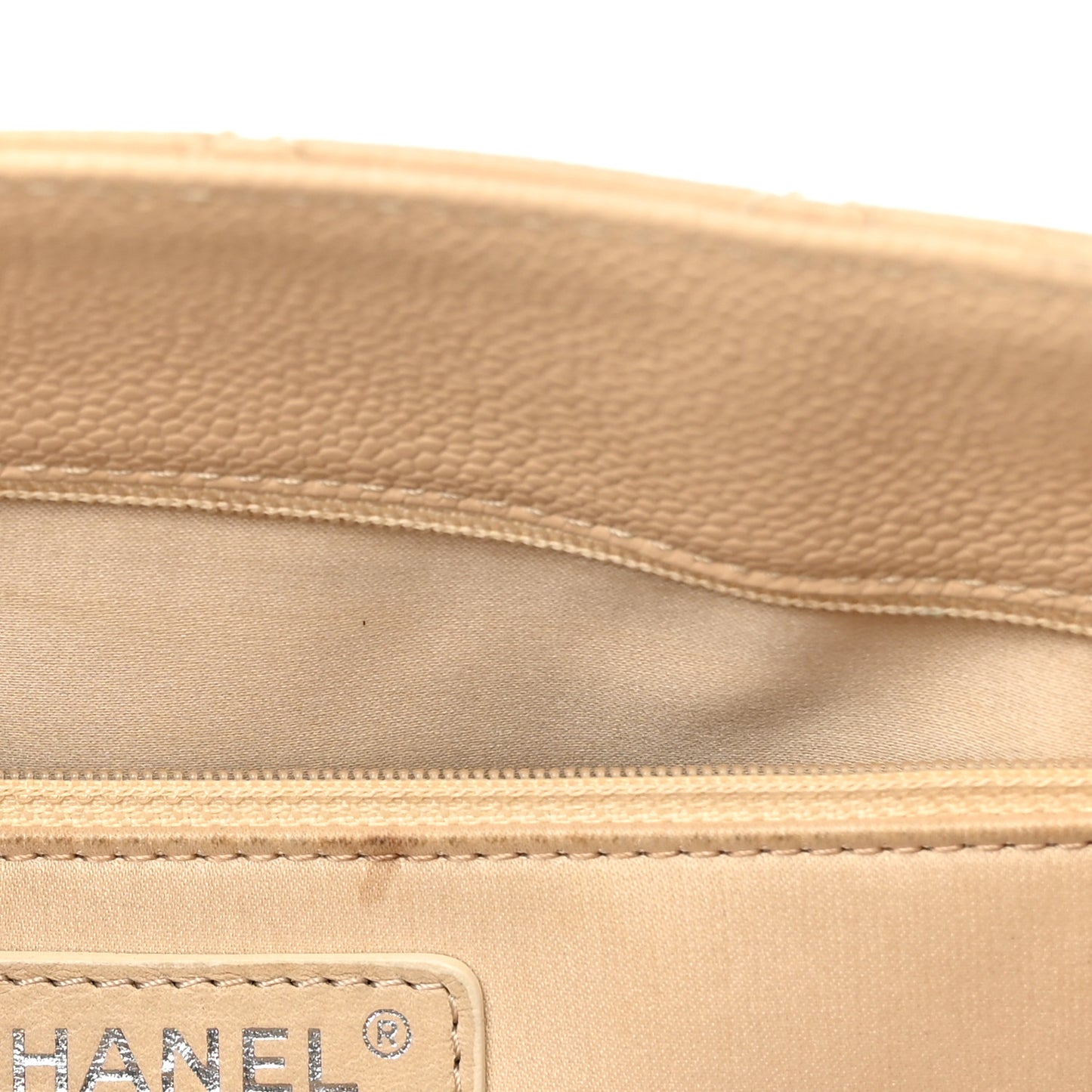 Caviar Quilted Grand Shopping Tote GST Beige Clair