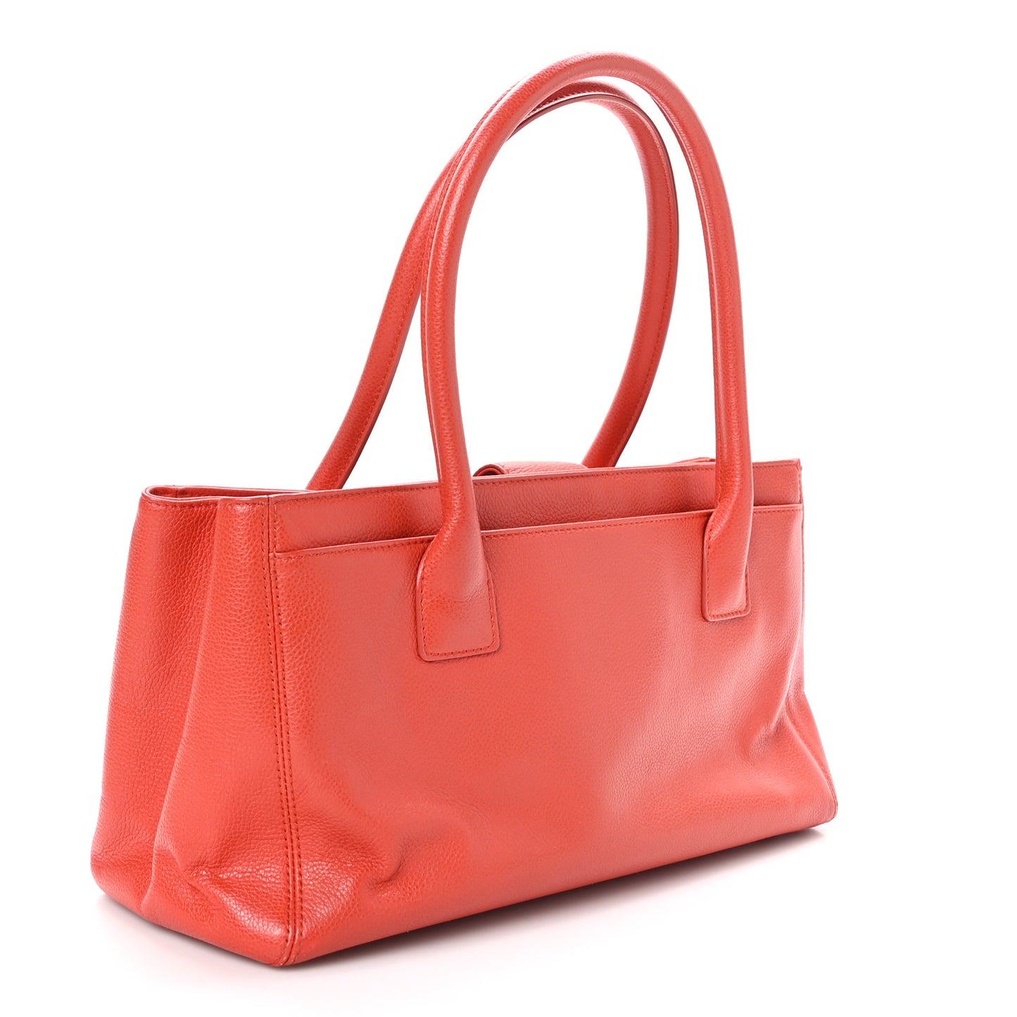 Calfskin Small Cerf Executive Shopper Tote Orange
