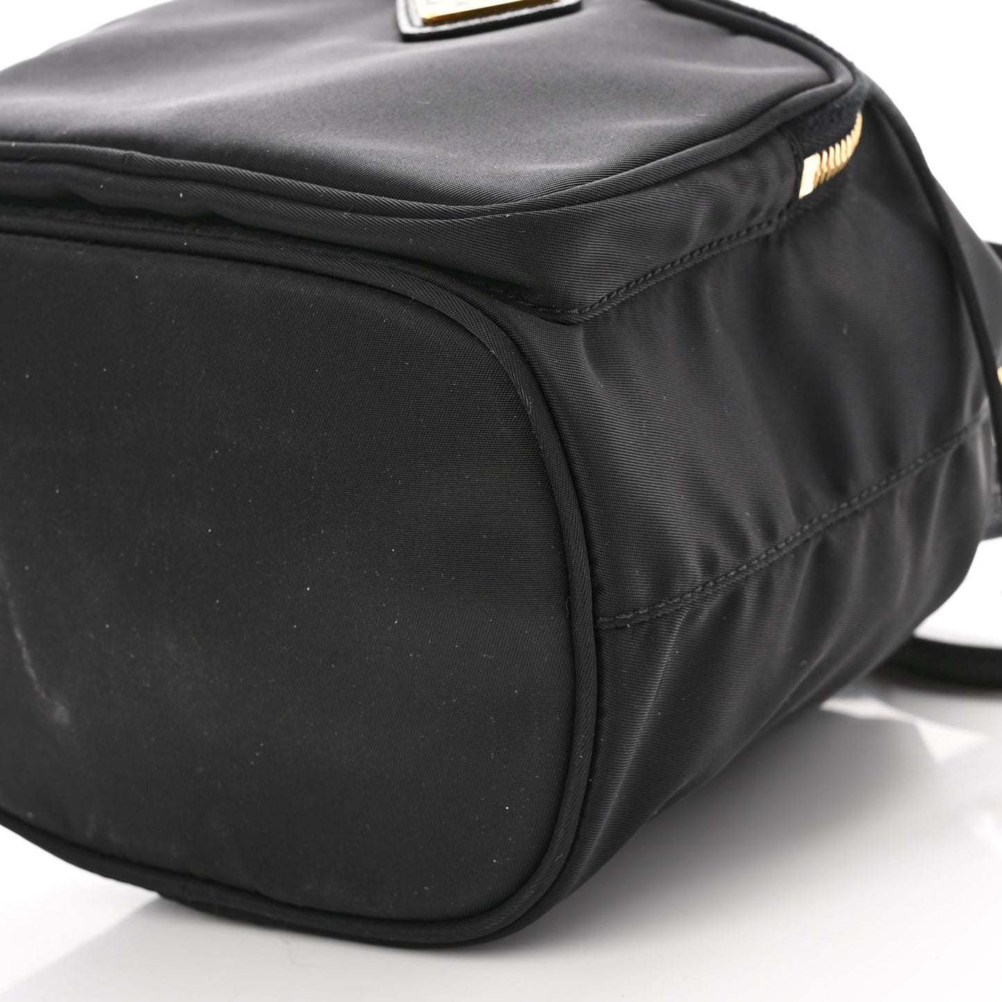 Saffiano Tessuto Nylon Mini Bucket Crossbody Bag Black