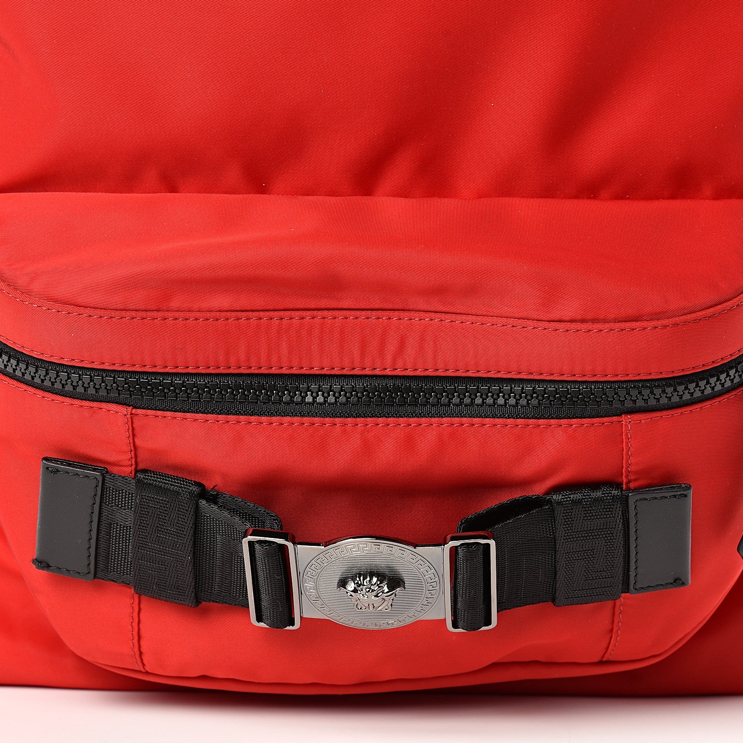 Versace Nylon Palazzo Backpack Red Black 6 of 9