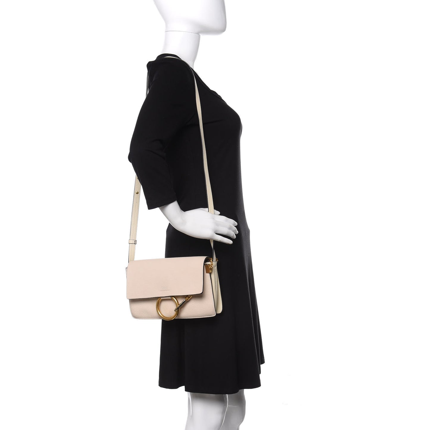 Goatskin Small Faye Shoulder Bag Off White