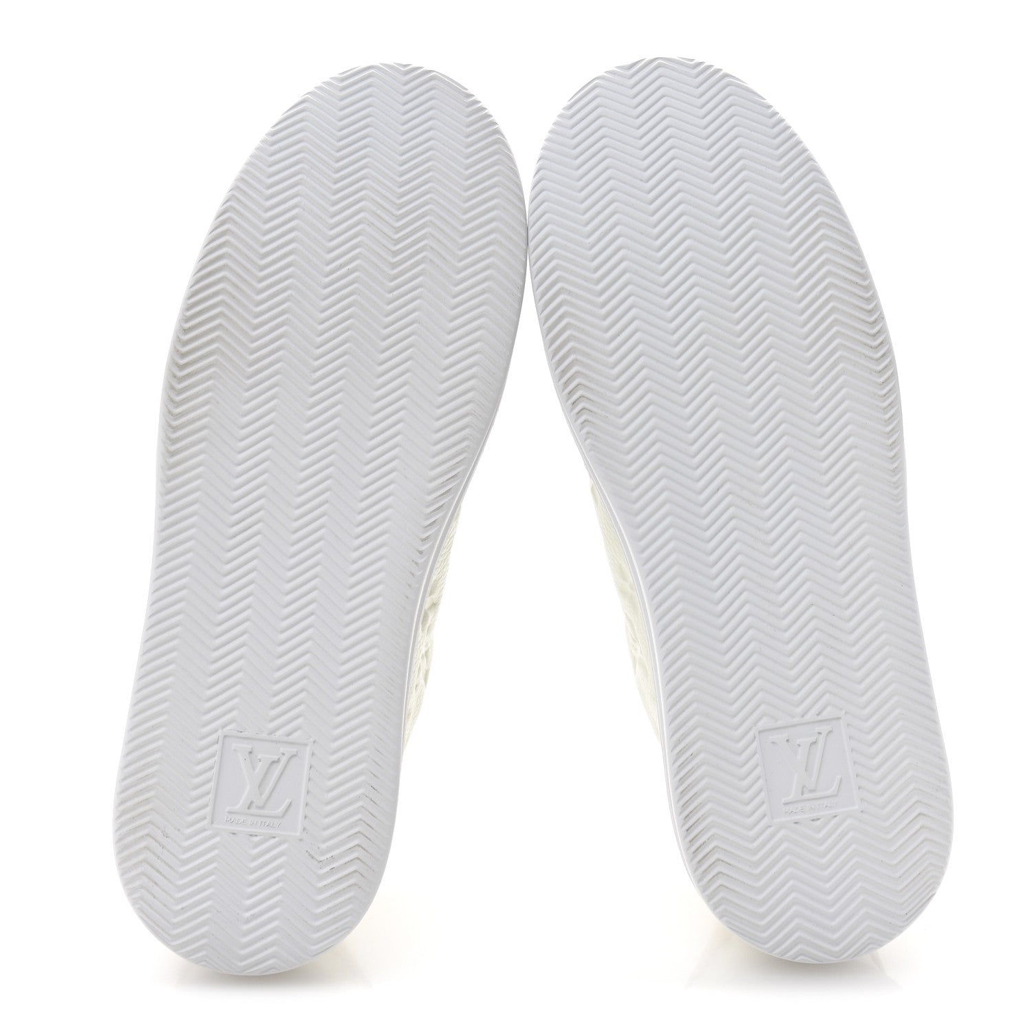 Louis Vuitton Grained Calfskin Embossed Monogram Mens Beverly Hills Sneakers 8.5 White 6 of 11