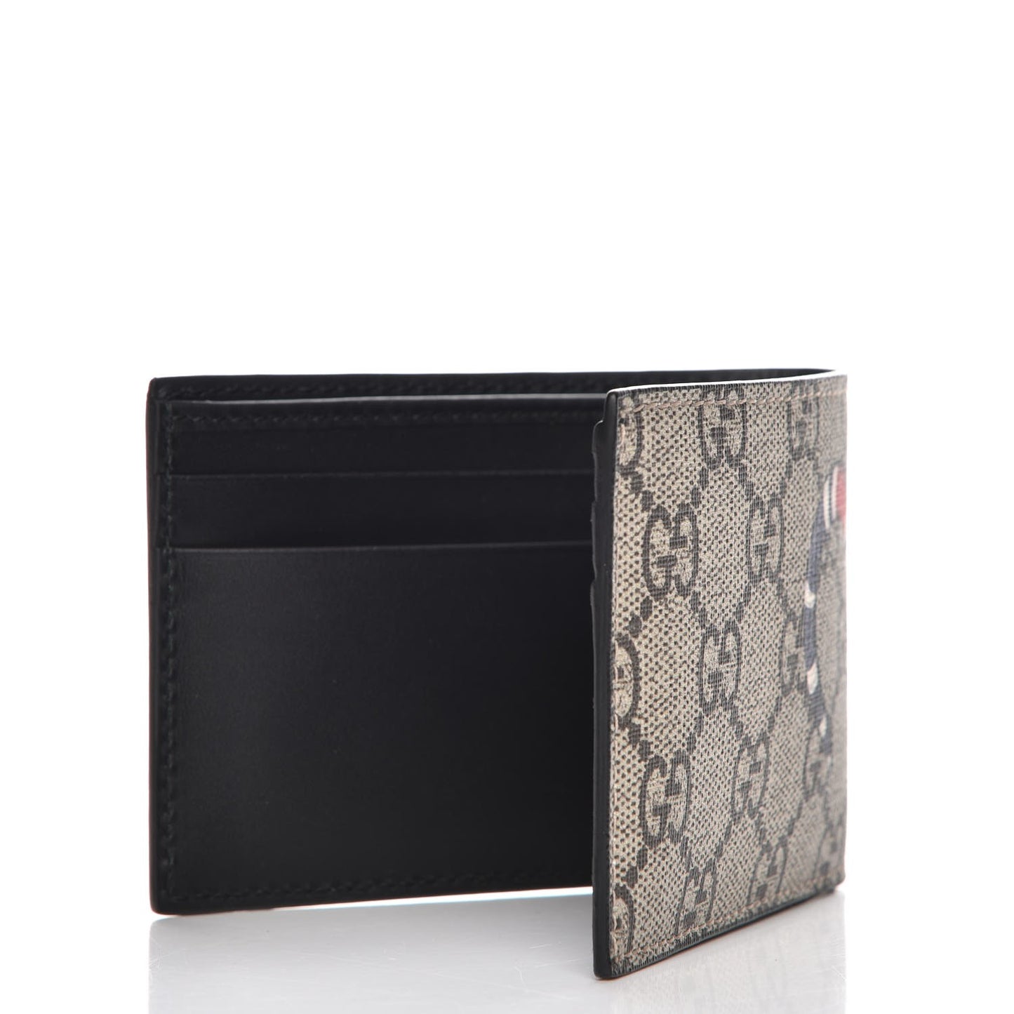 GG Supreme Monogram Kingsnake Bi-Fold Wallet Beige
