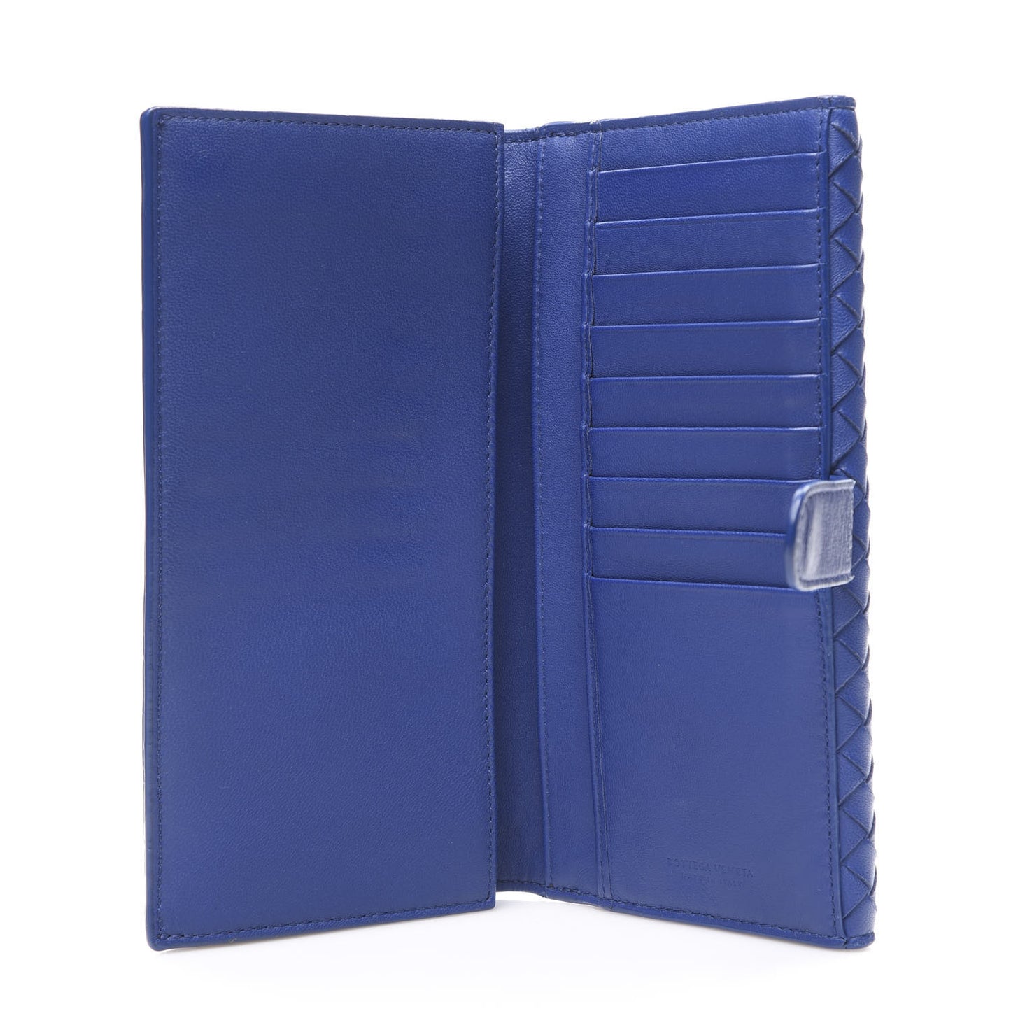 Nappa Intrecciato Continental Wallet Blue