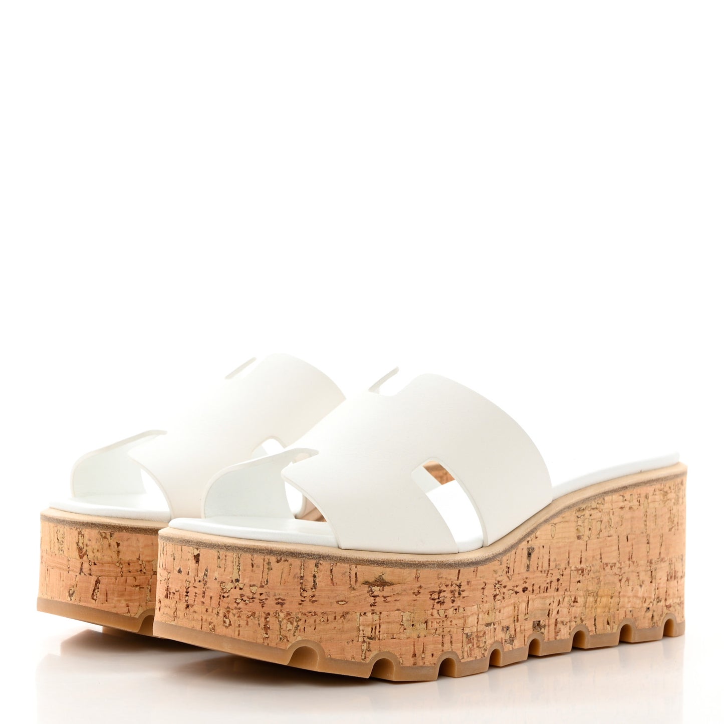 Calfskin Cork Eze 30 Sandals 36 White