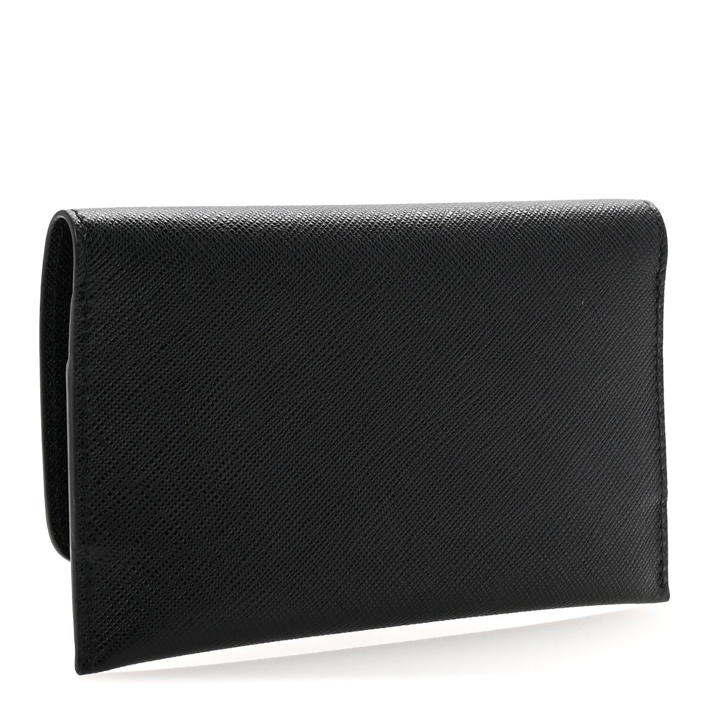 Saffiano Metal Flap Wallet Black