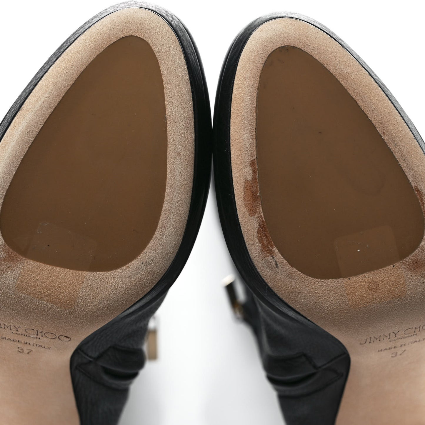 Grainy Calfskin Hayley 100 Over The Knee Boots 37 Black