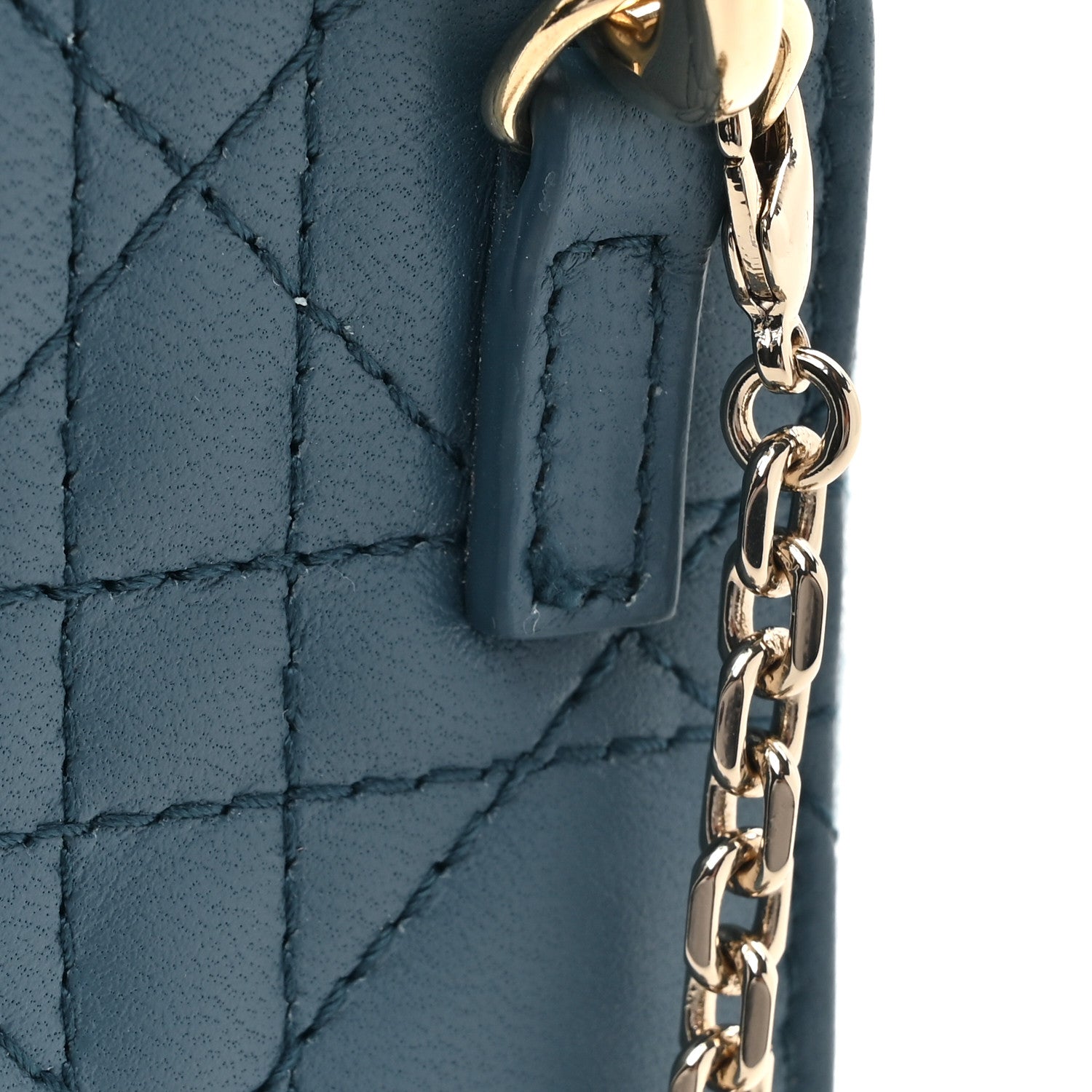 Christian Dior Lambskin Cannage Lady Dior Phone Holder Cloud Blue 11 of 12