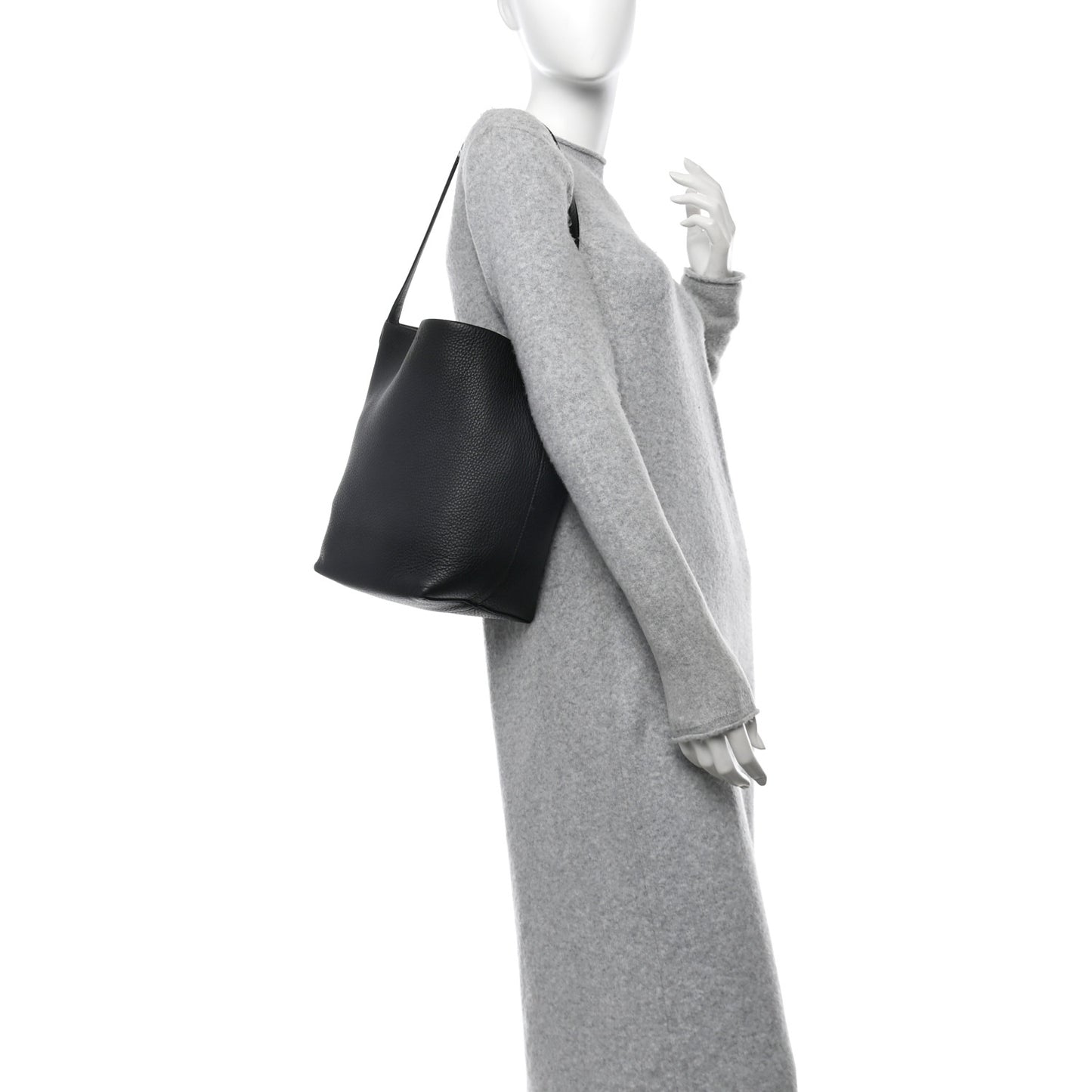 Grained Calfskin Medium N/S Park Tote Black