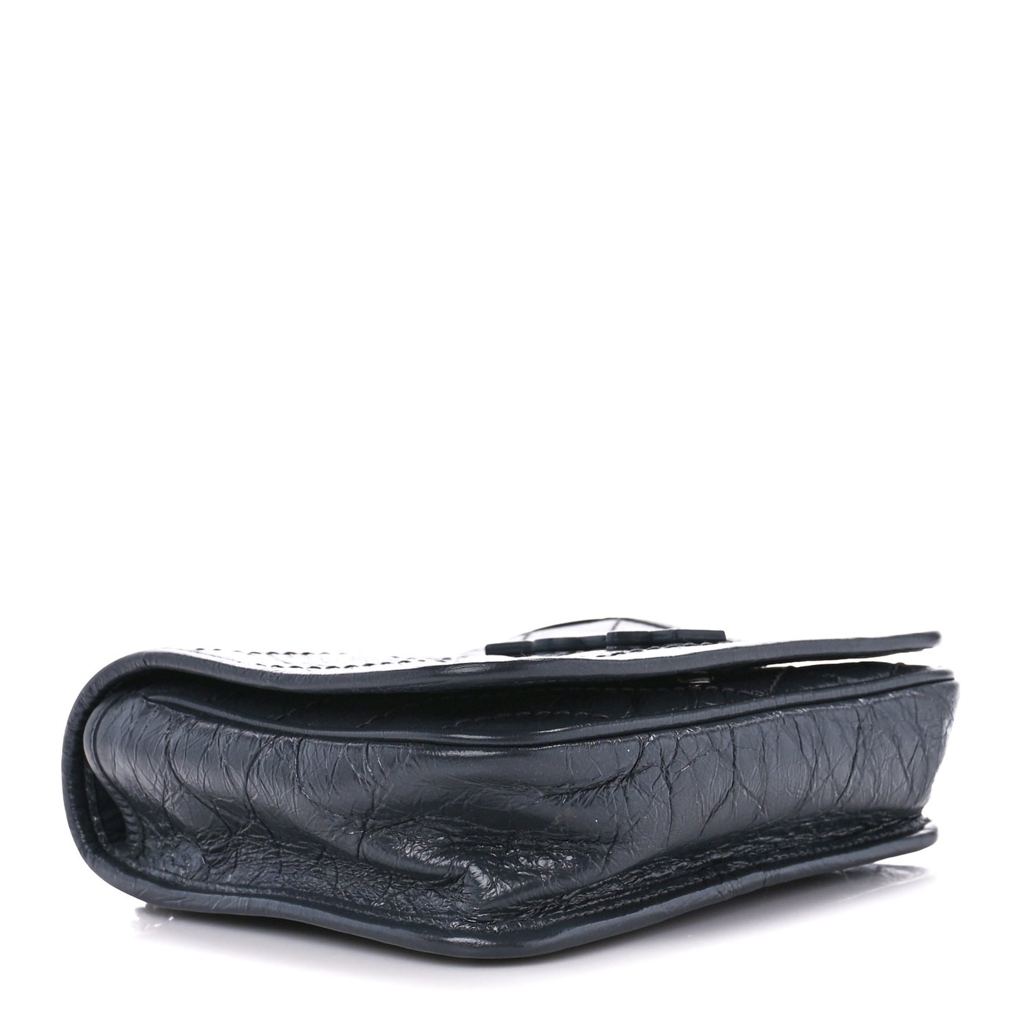 Crinkled Calfskin Matelasse Monogram Niki Chain Wallet Fog