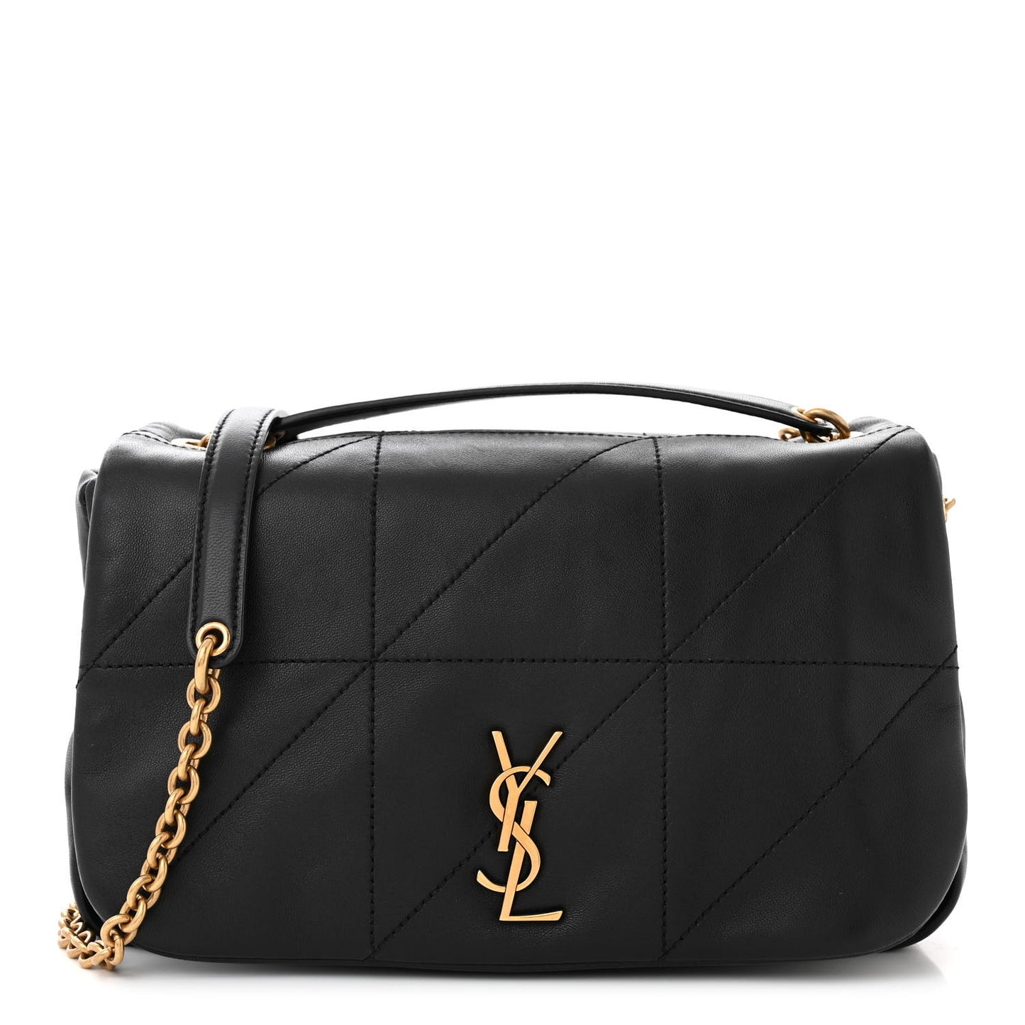 Lambskin Matelasse Monogram Small Jamie 4.3 Black