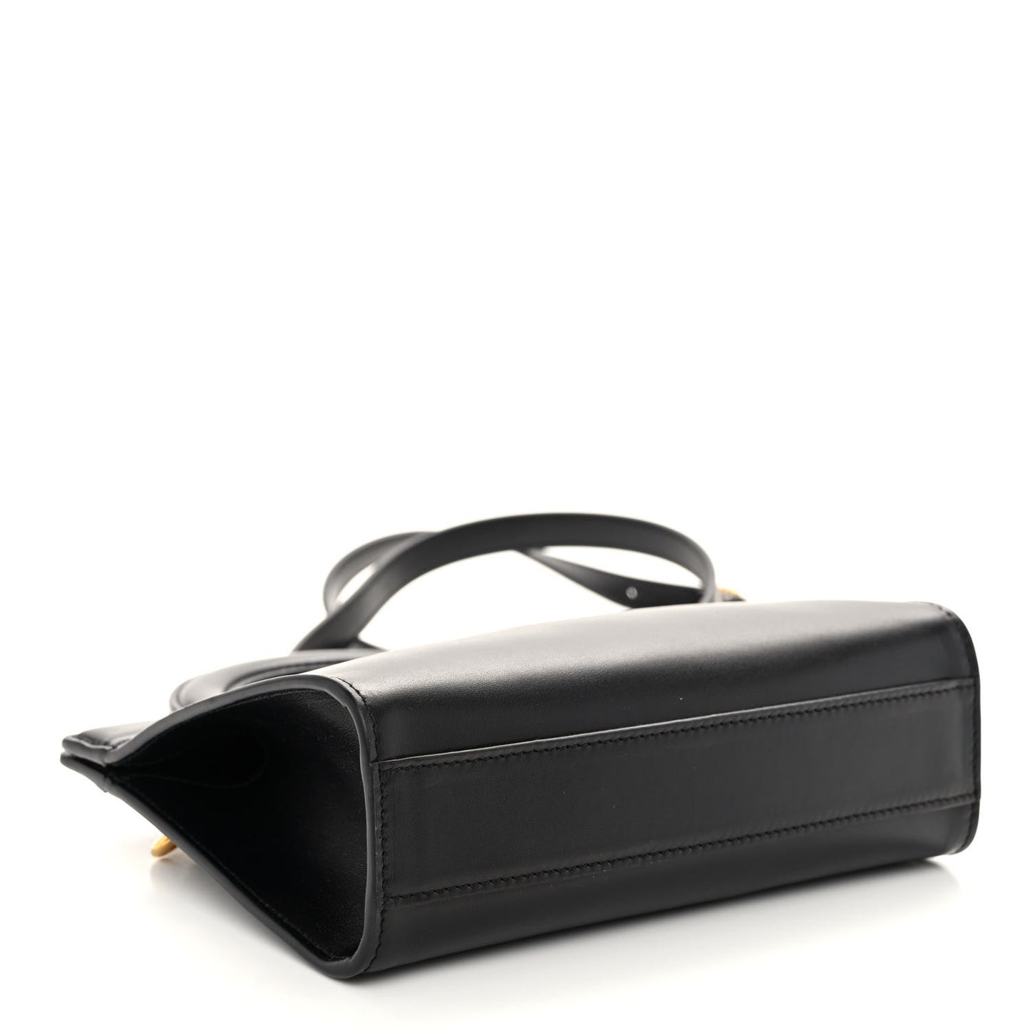 Calfskin Mini Logo Crossbody Tote Black
