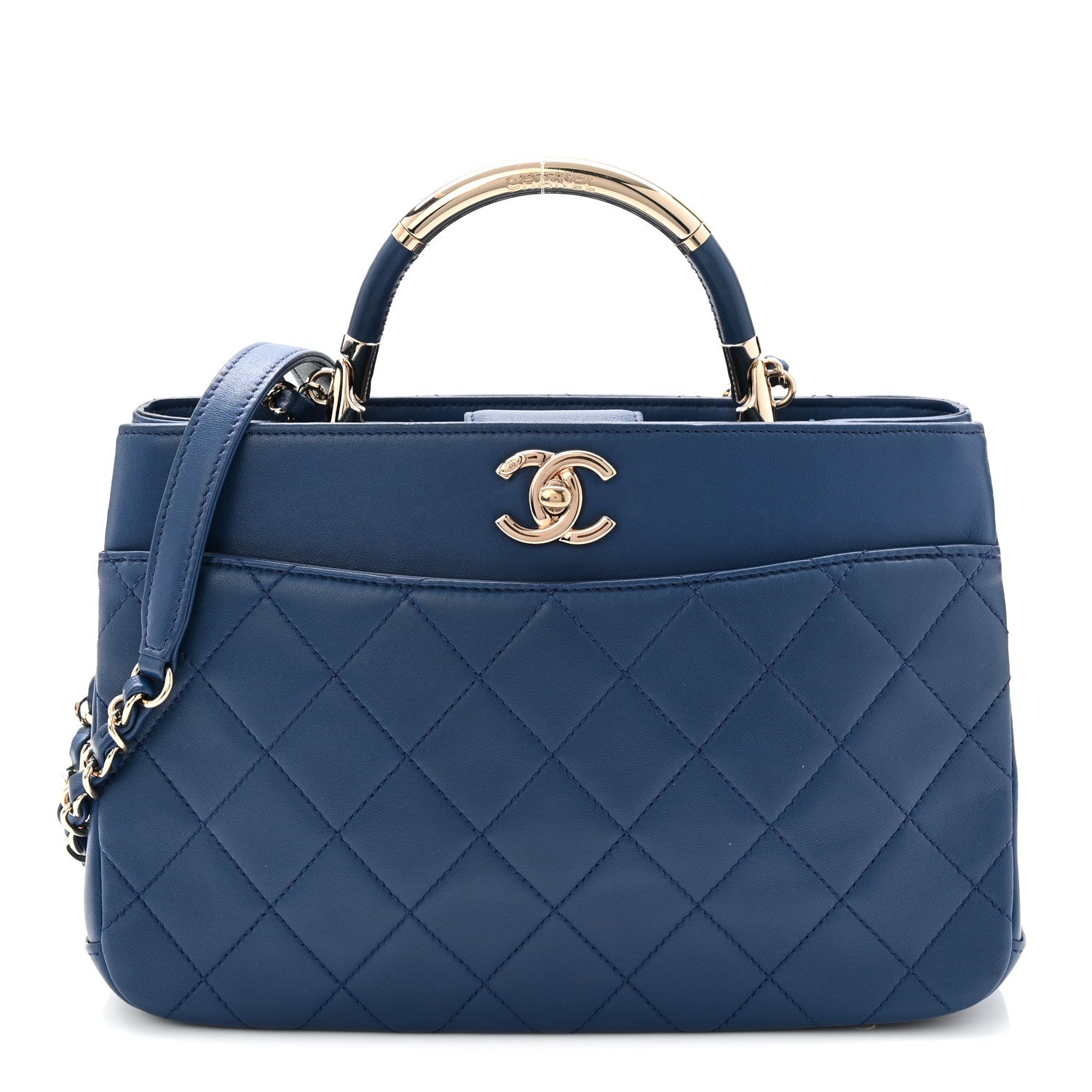 Chanel Lambskin Carry Chic Shopping Tote Blue 1841705 – FASHIONPHILE