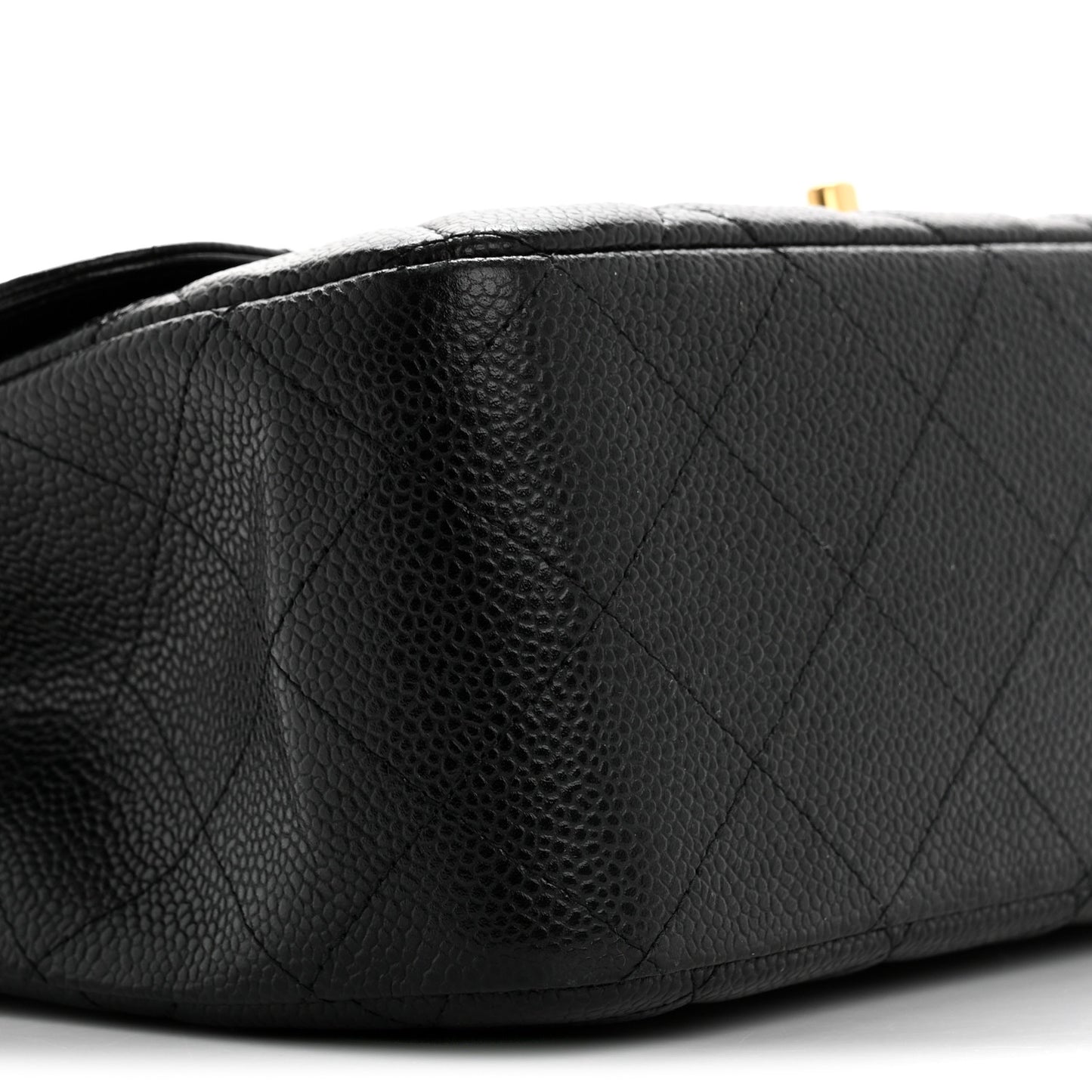 Caviar Quilted Jumbo Double Flap Black