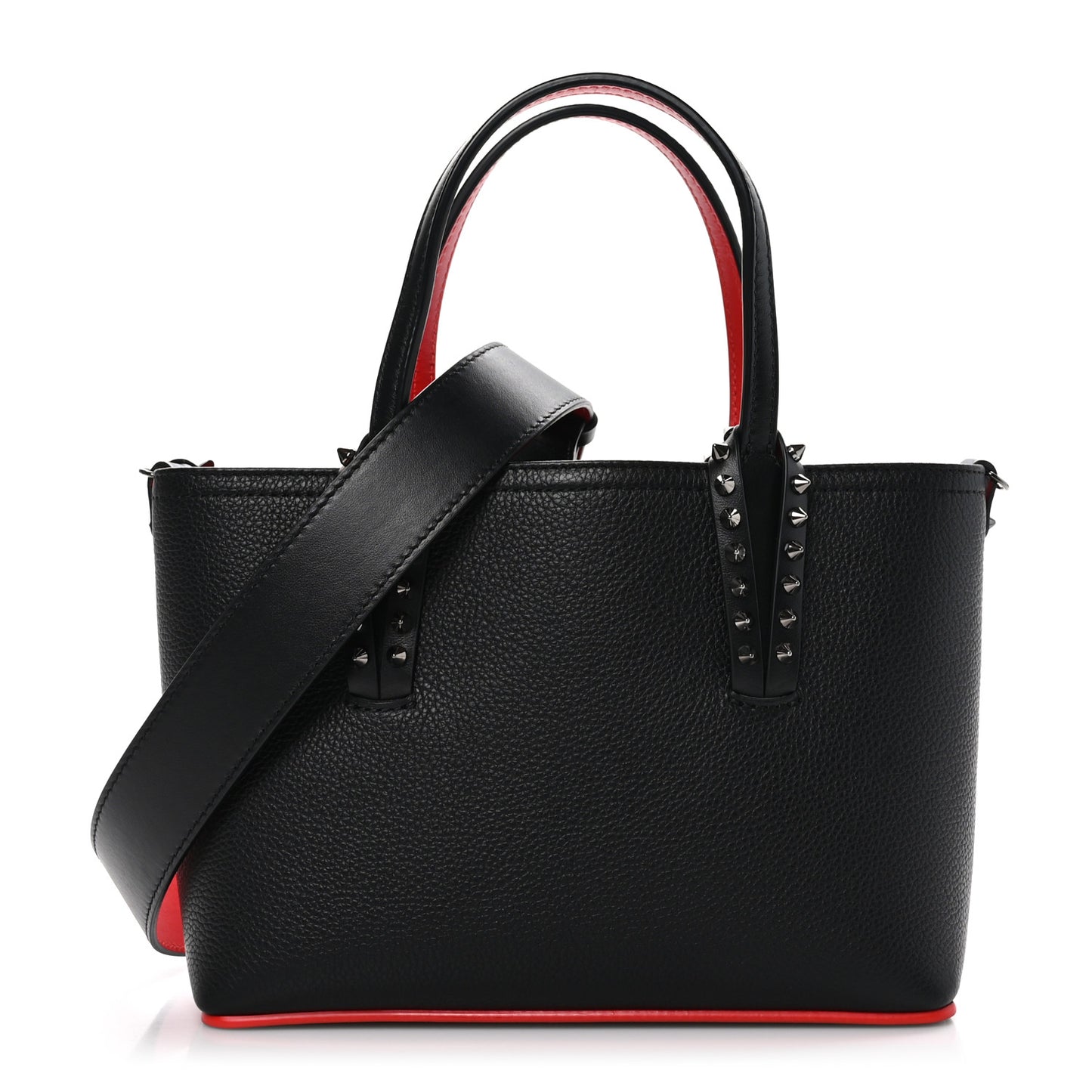 Calfskin Spikes Mini East West Cabata Tote Black