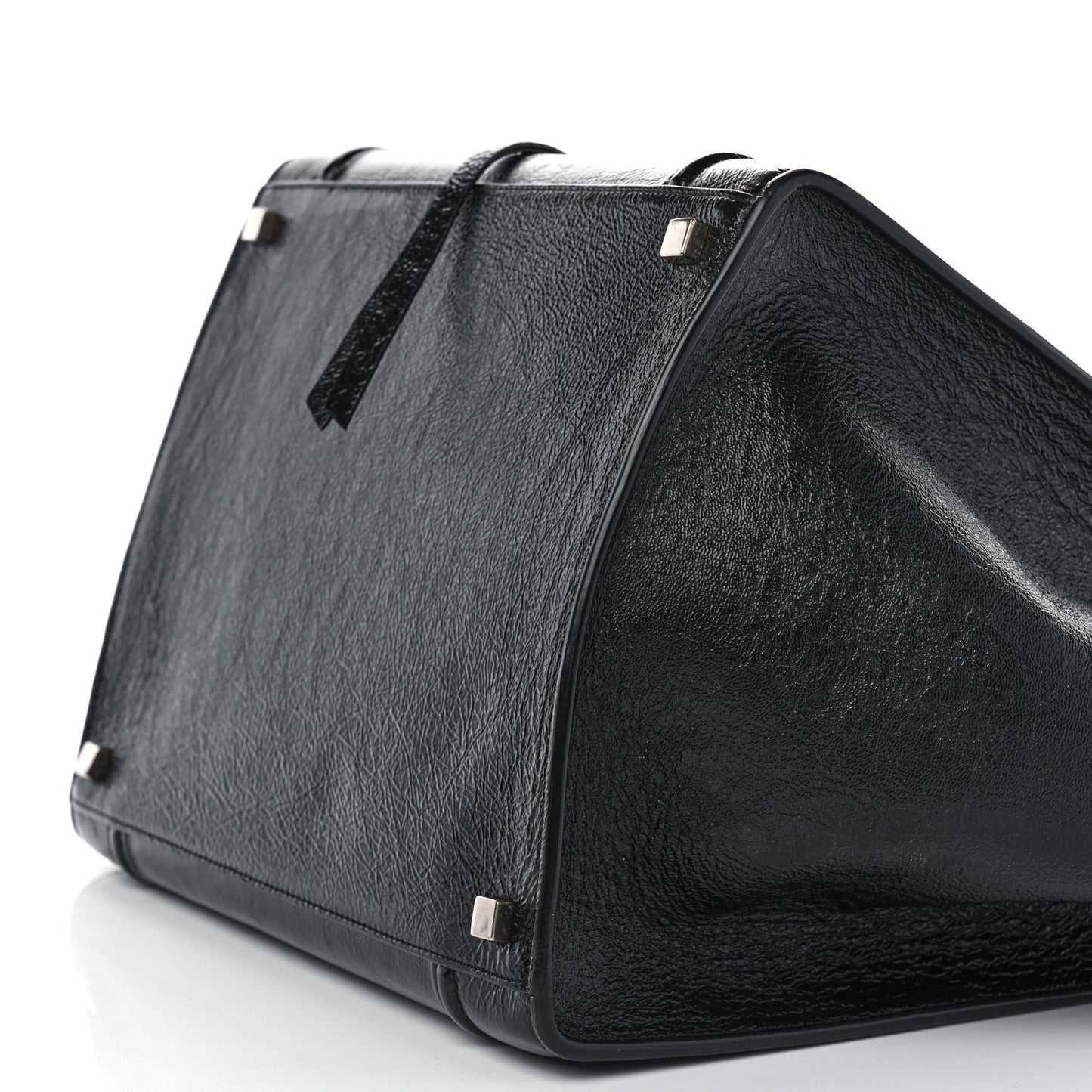 Shiny Goatskin Medium Phantom Luggage Black