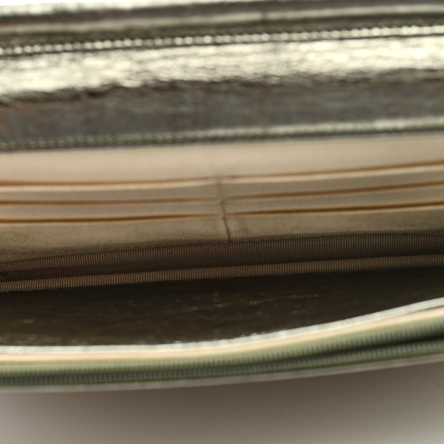 Metallic Aged Calfskin Quilted 2.55 Reissue Wallet On Chain WOC Green