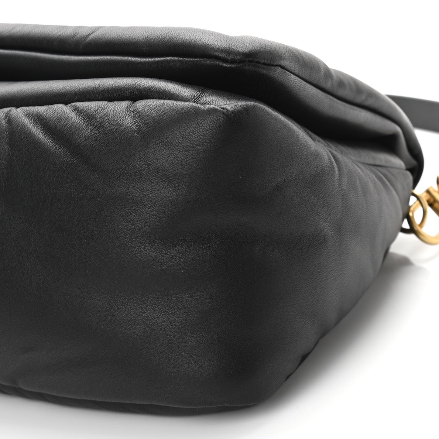 Calfskin Slouchy Nailed Clutch Black