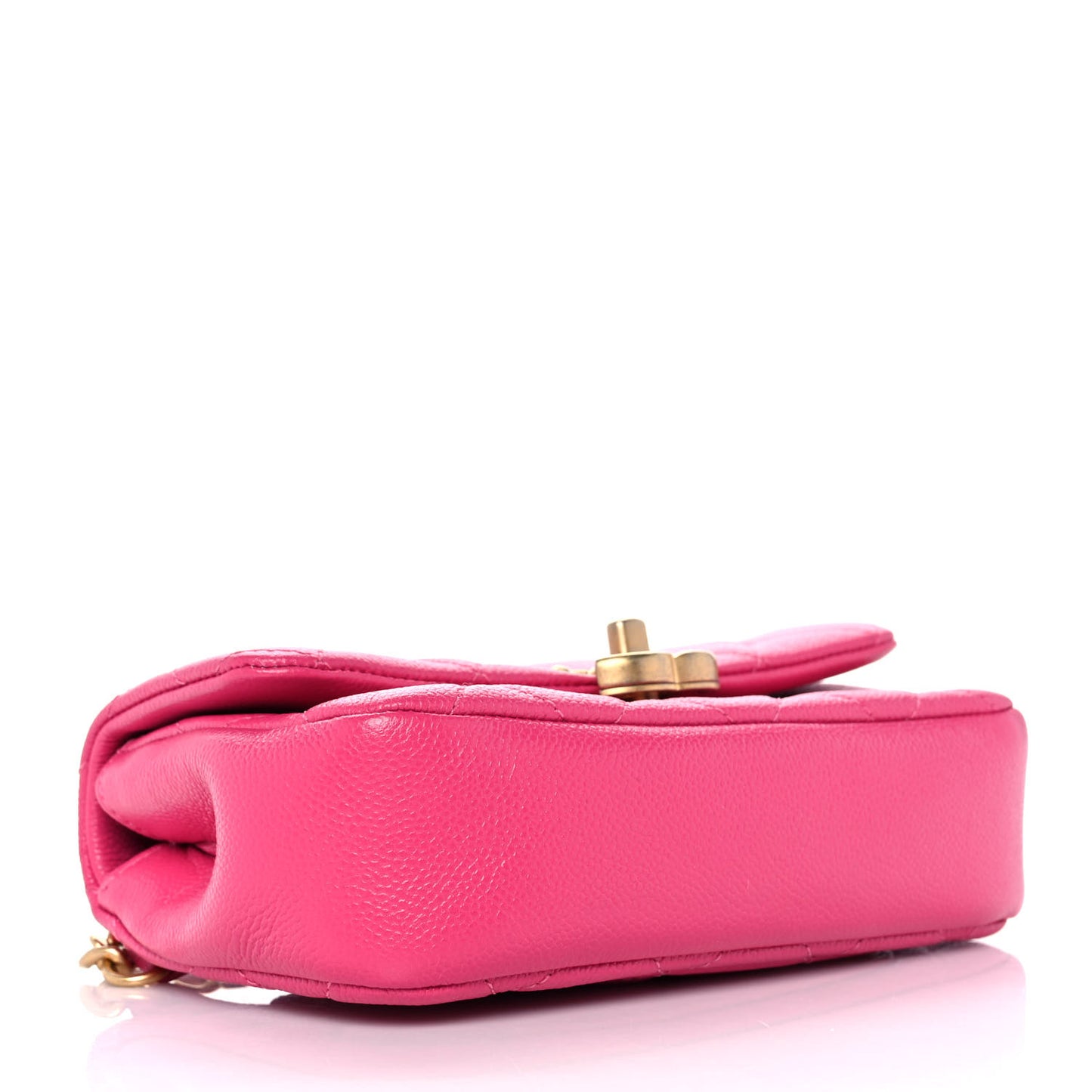 Caviar Quilted Chain Melody Waist Belt Bag Dark Pink