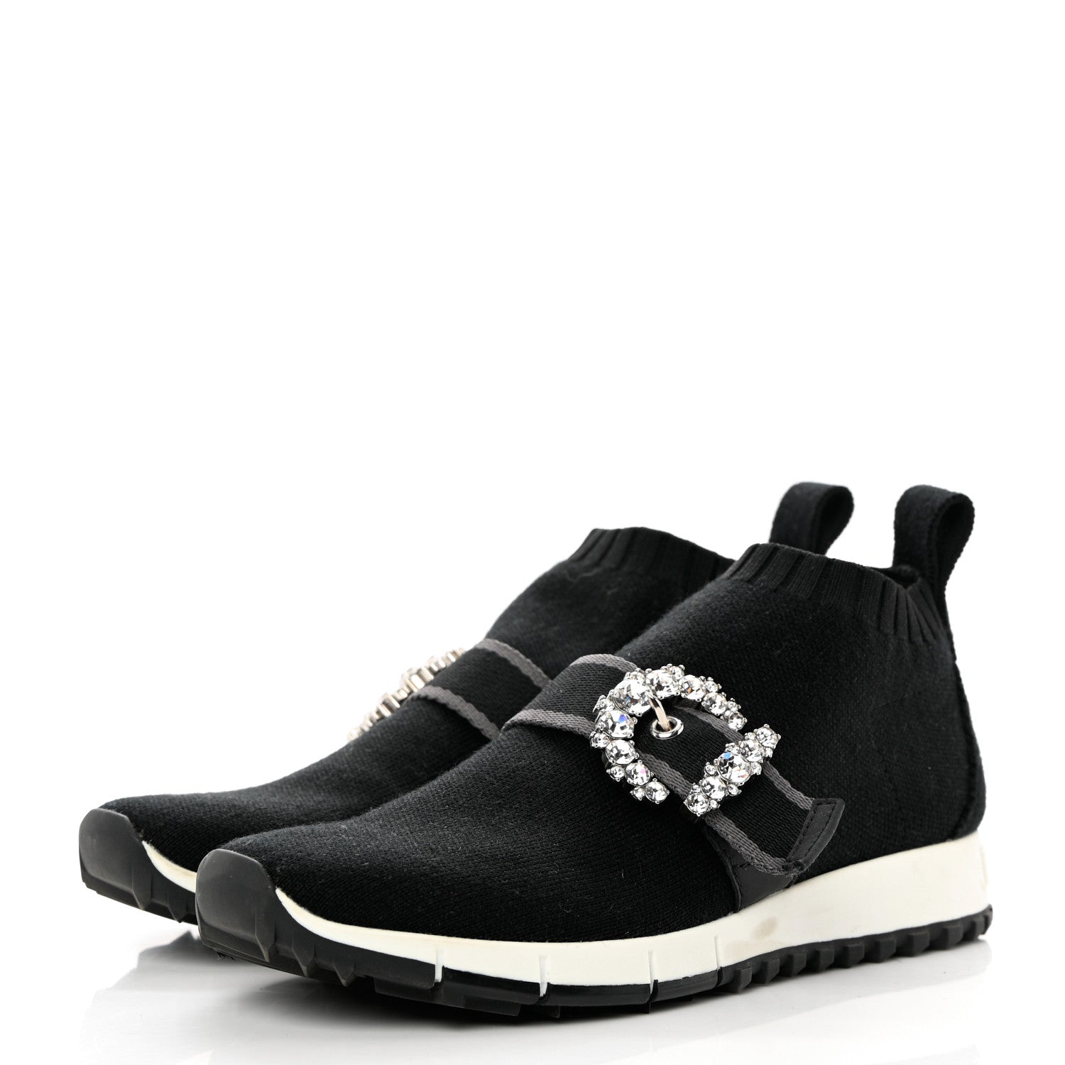 Jimmy Choo Knit Crystal Cheri Oakland Sneaker 36 Black 3 of 8