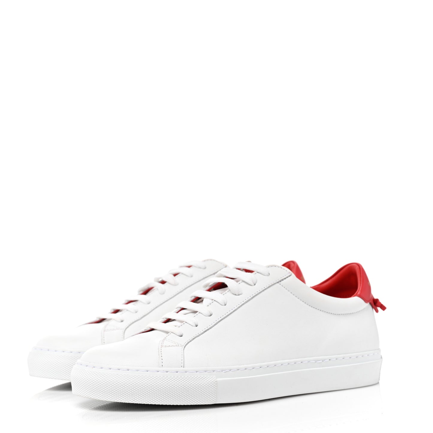 Calfskin Womens Urban Street Sneakers 40.5 White Red