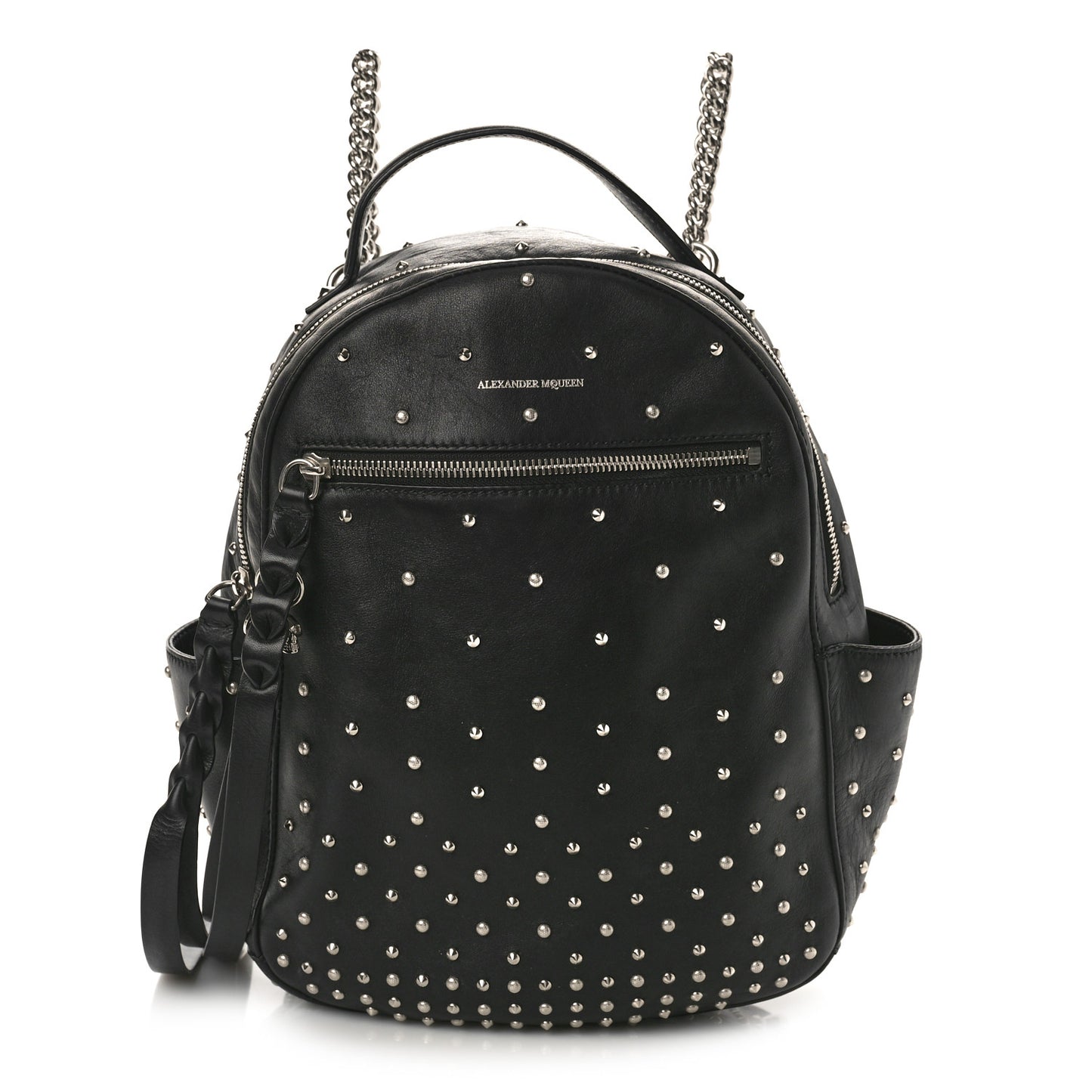 Calfskin Studded Small Backpack Black