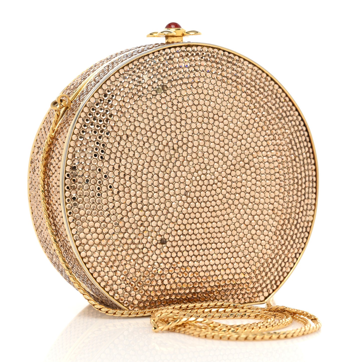Swarovski Crystal Minaudiere Clutch Gold