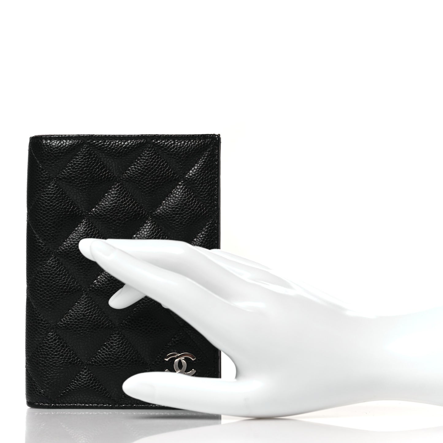 Caviar Quilted Passport Holder Black