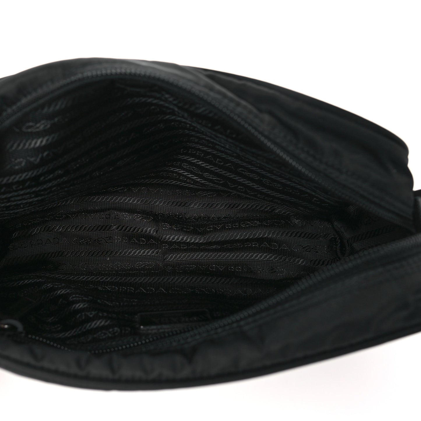 Tessuto Nylon Triangle Shoulder Bag Black