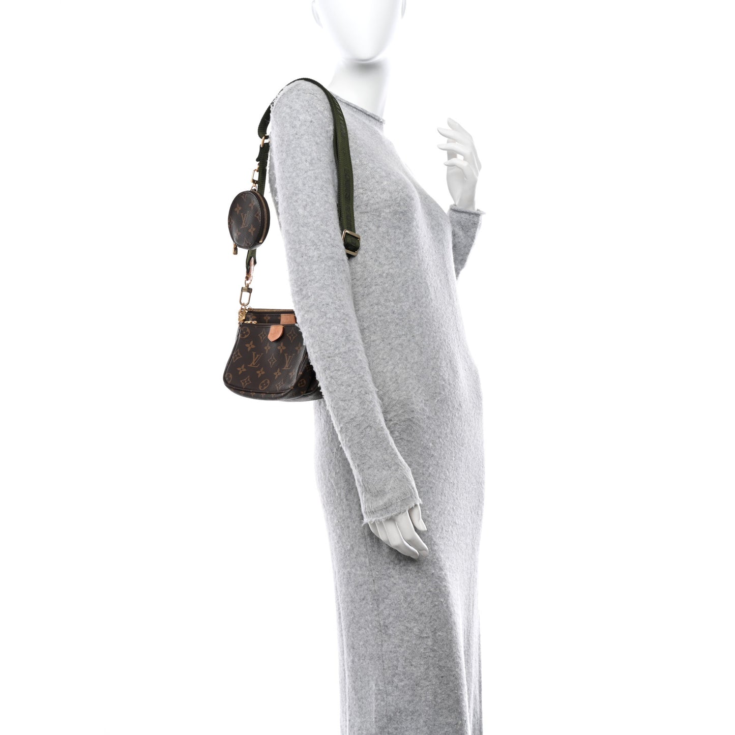 LOUIS VUITTON Monogram Multi Pochette Accessories Kaki