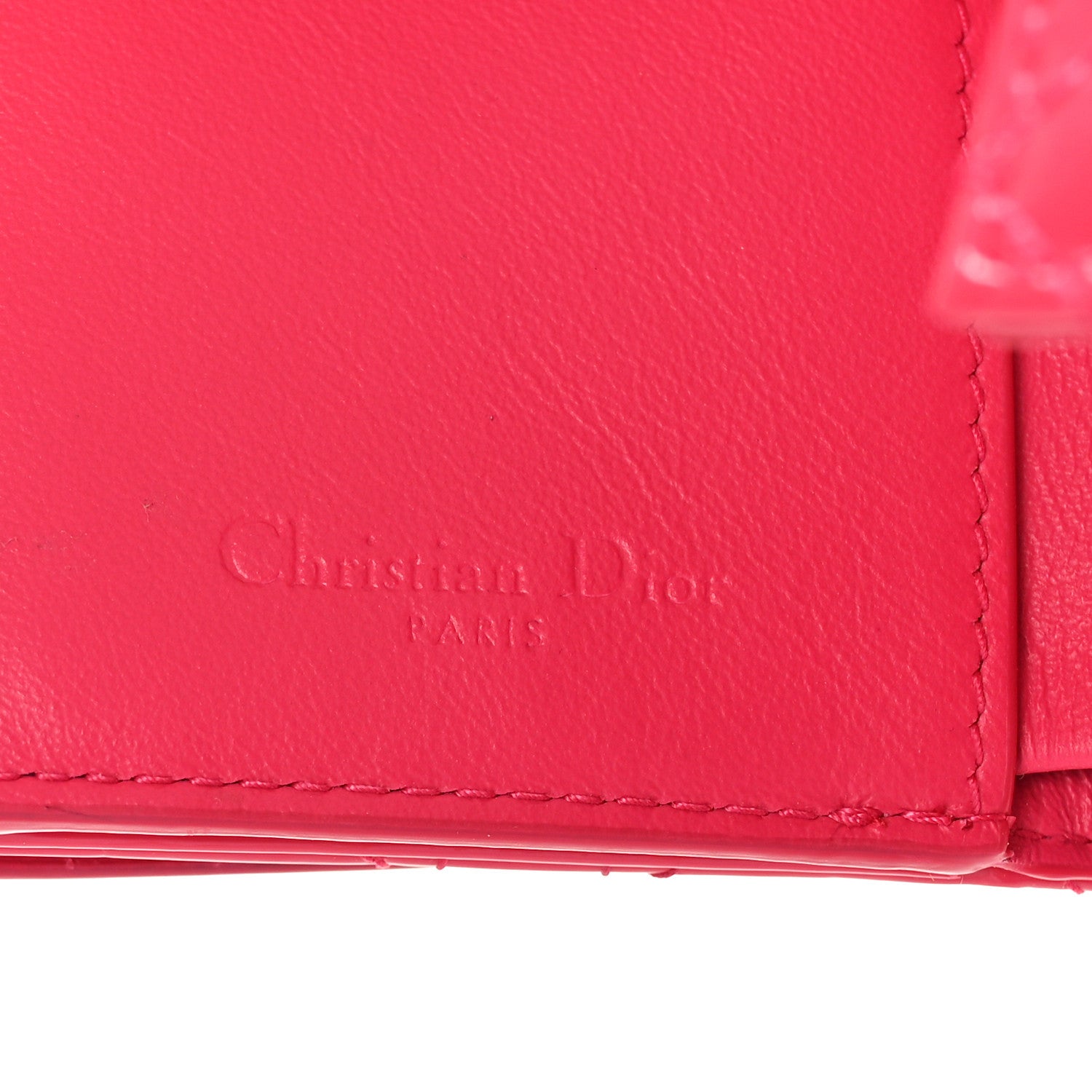 Christian Dior Patent Cannage Lady Dior Lotus Wallet Warm Fuchsia 7 of 9