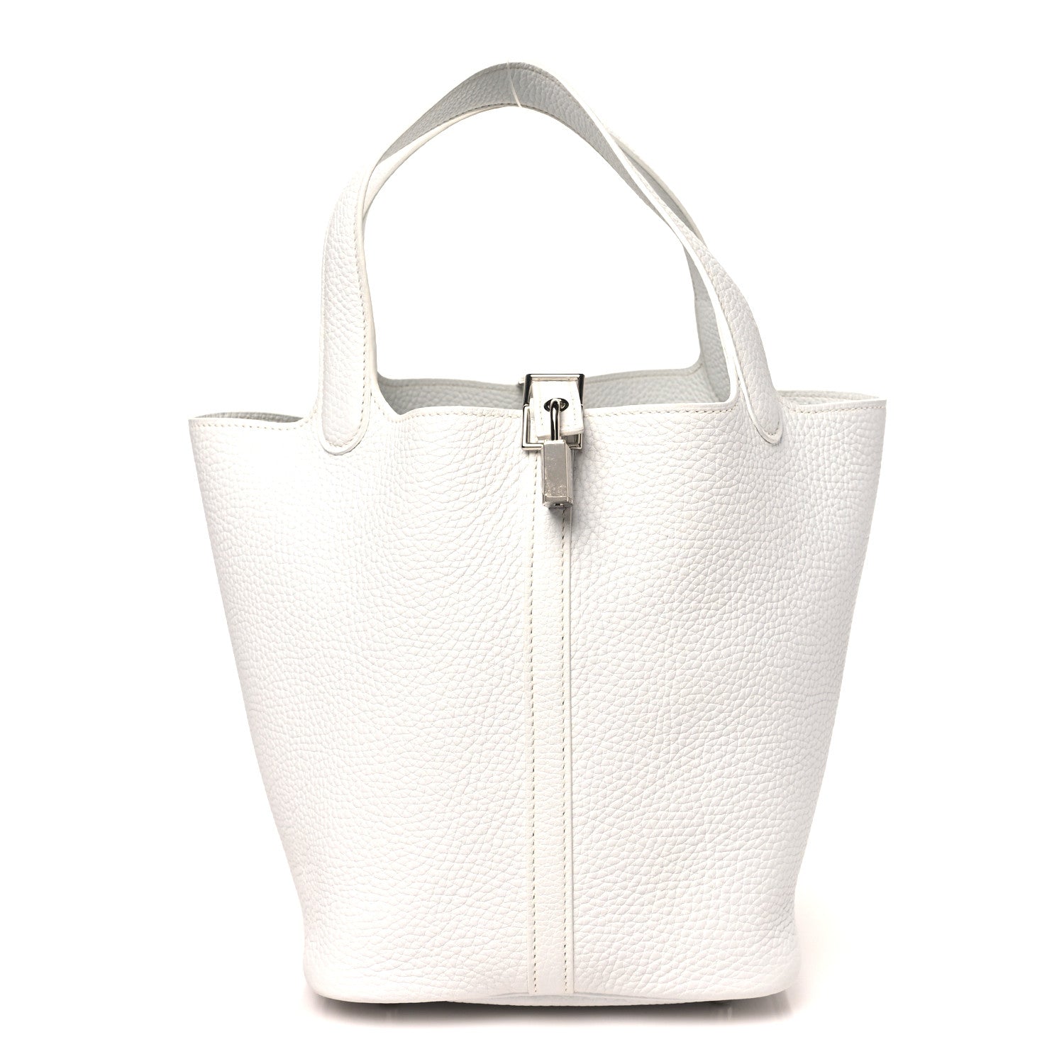 Hermes Taurillon Clemence Picotin Lock 22 MM White 1892947