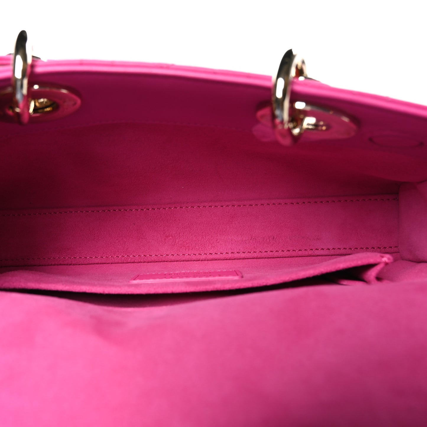 Lambskin Cannage Small Lady D-Joy Fuchsia