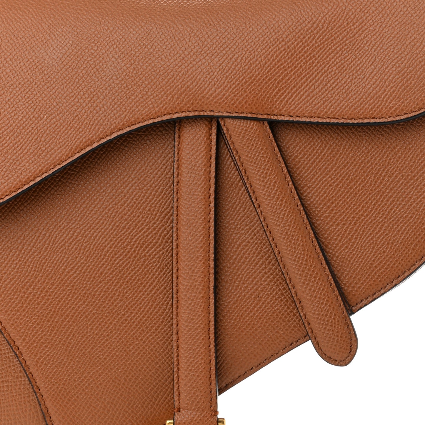 Grained Calfskin Saddle Bag Camello