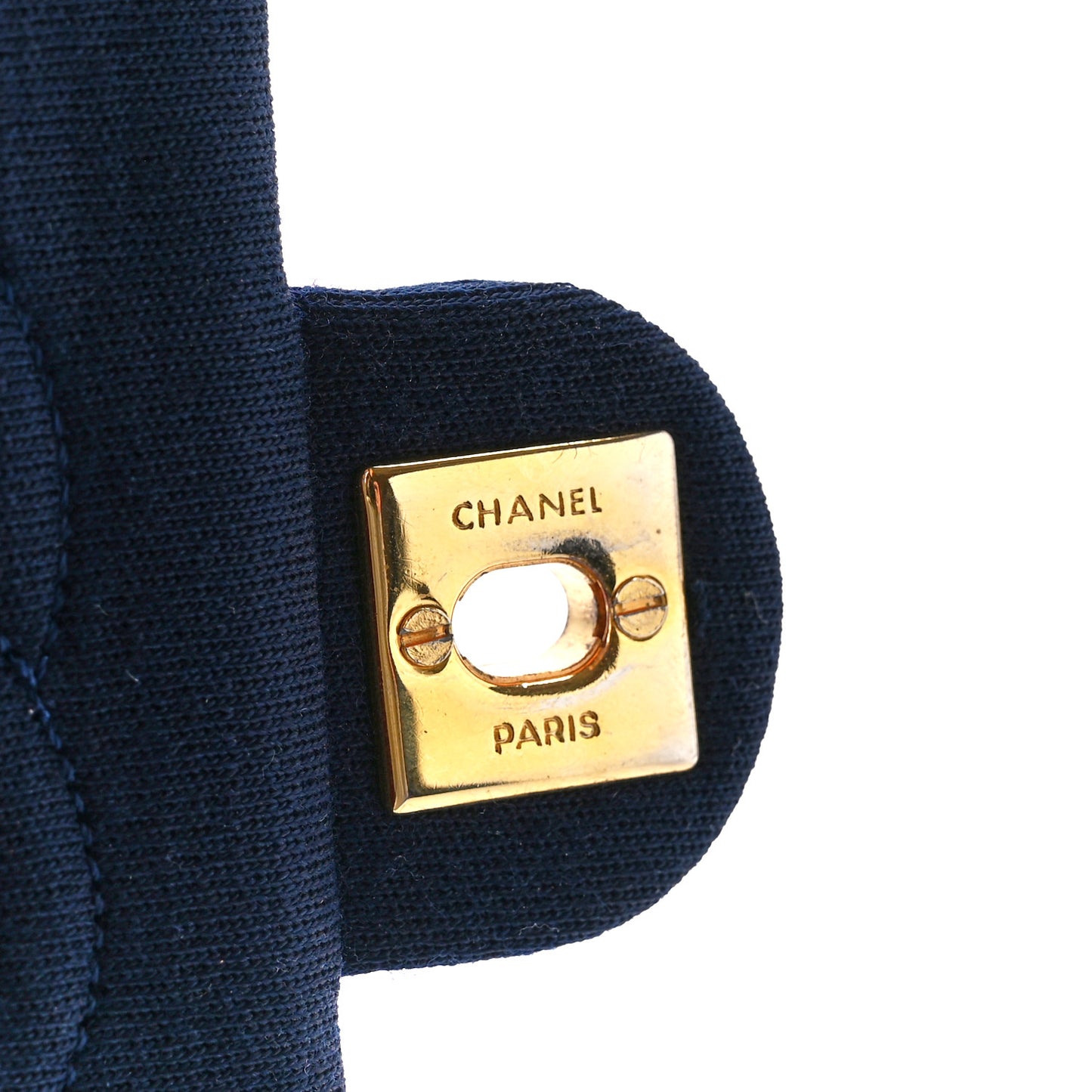 Jersey Lambskin Quilted Mini Square Flap Navy