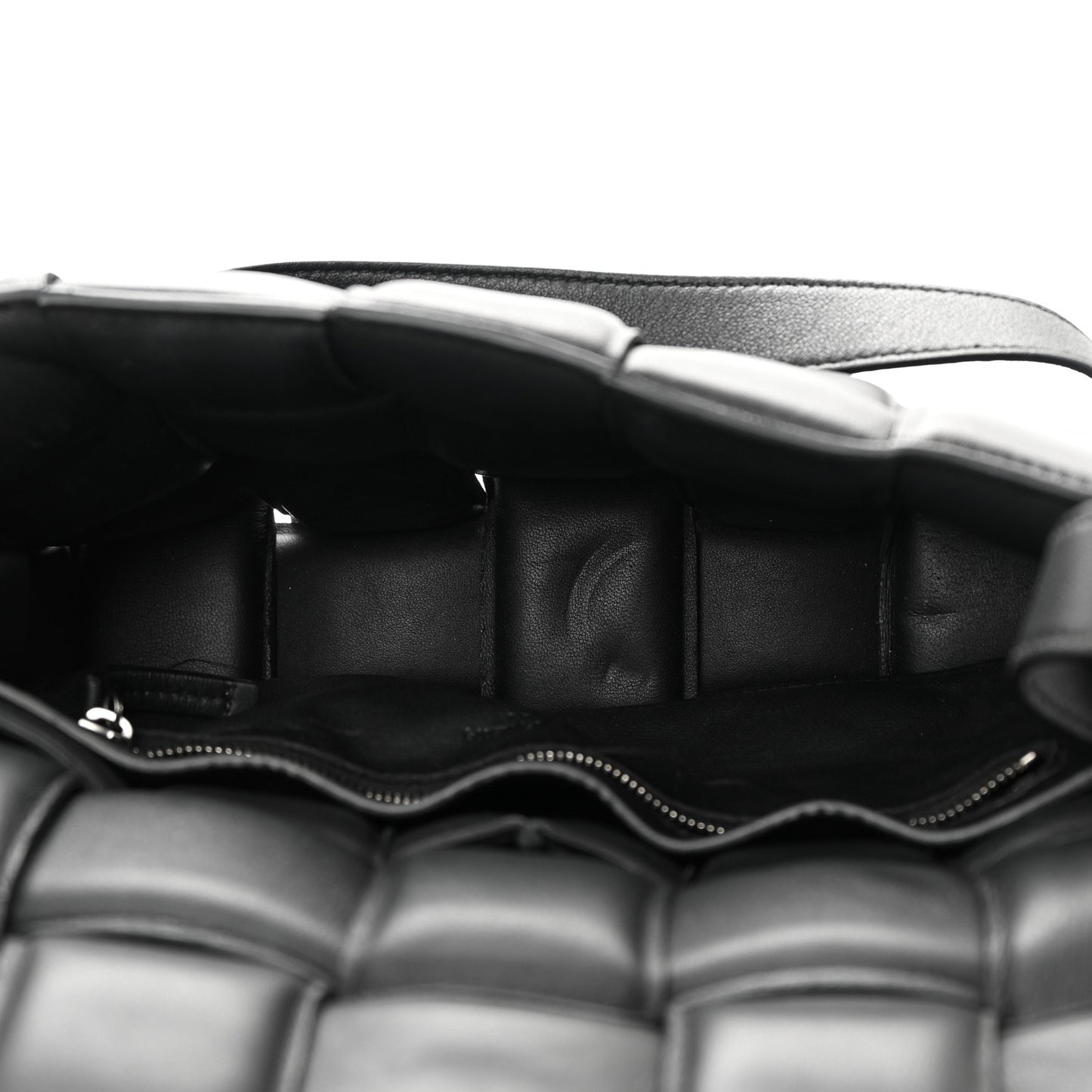 Nappa Maxi Intreccio Padded Cassette Crossbody Bag Black