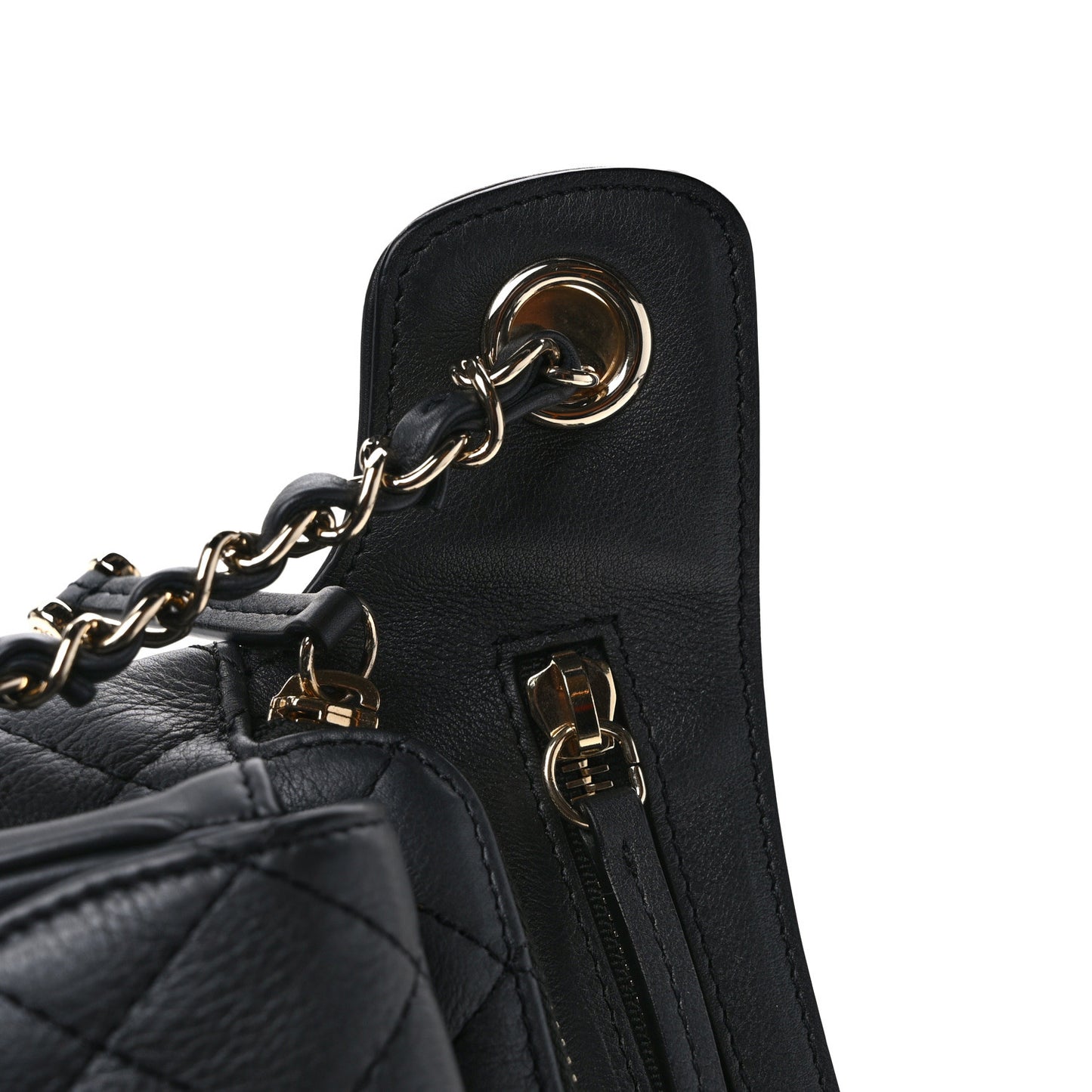 Calfskin Quilted Waist Bag Black