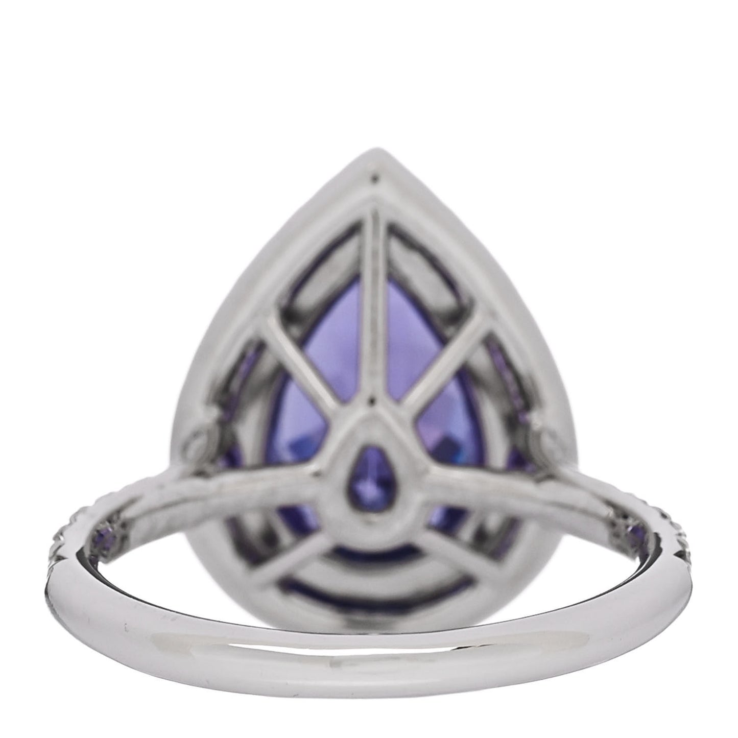 Platinum Diamond Tanzanite Soleste Pear Cut Ring 50 5.25