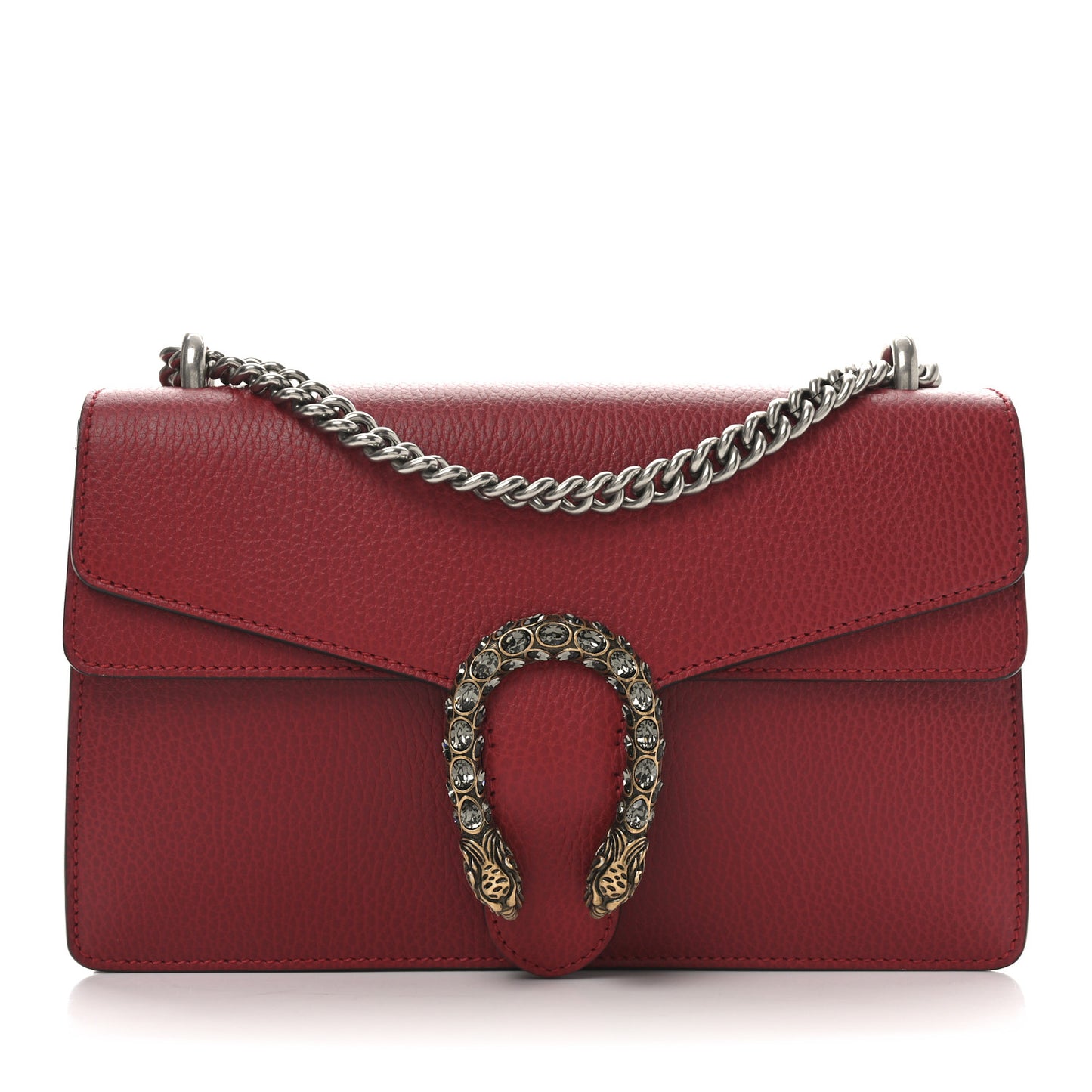 Dollar Calfskin Swarovski Crystal Small Dionysus Shoulder Bag Hibiscus Red