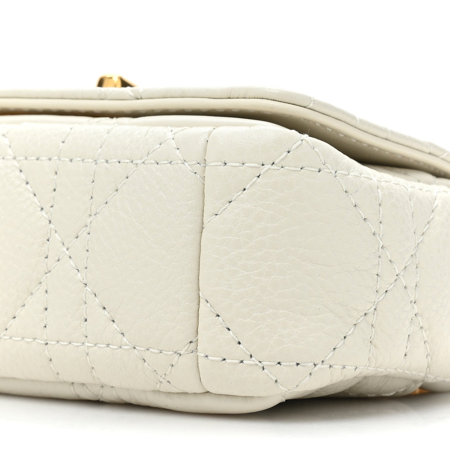 Supple Calfskin Cannage Micro Caro Bag Latte
