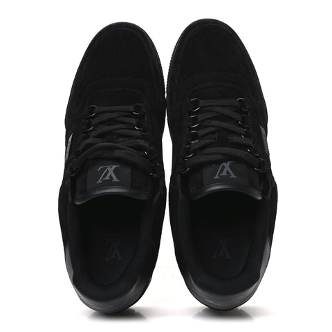 Suede Mens LV Trainer Sneakers 8 Black