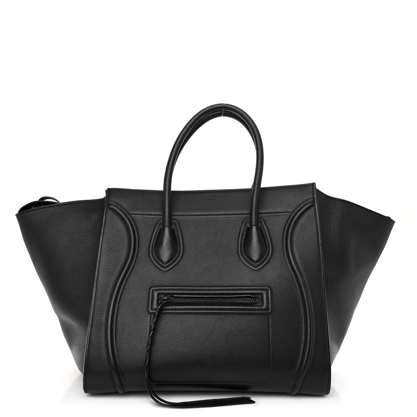 Grained Calfskin Medium Phantom Luggage Black