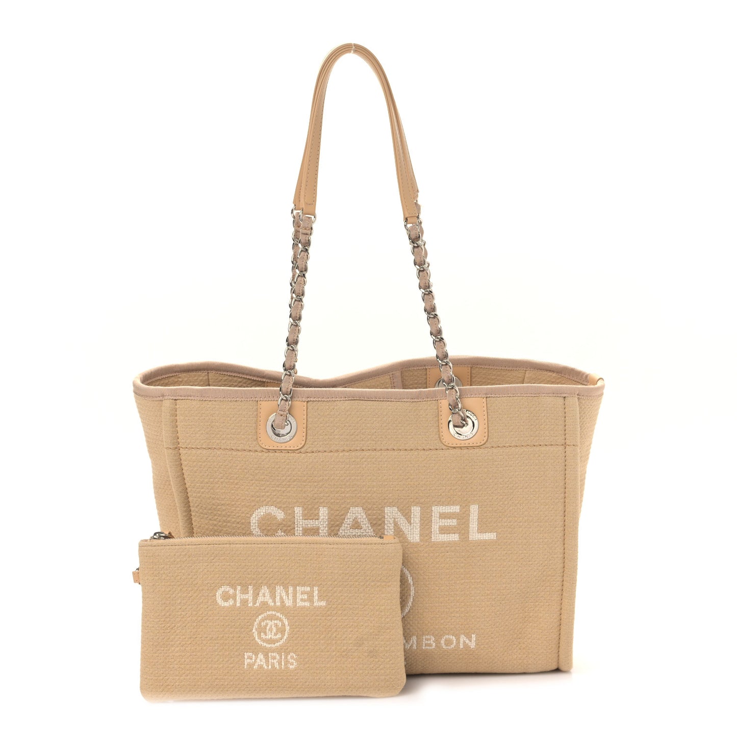 Mixed Fibers Small Deauville Tote Beige