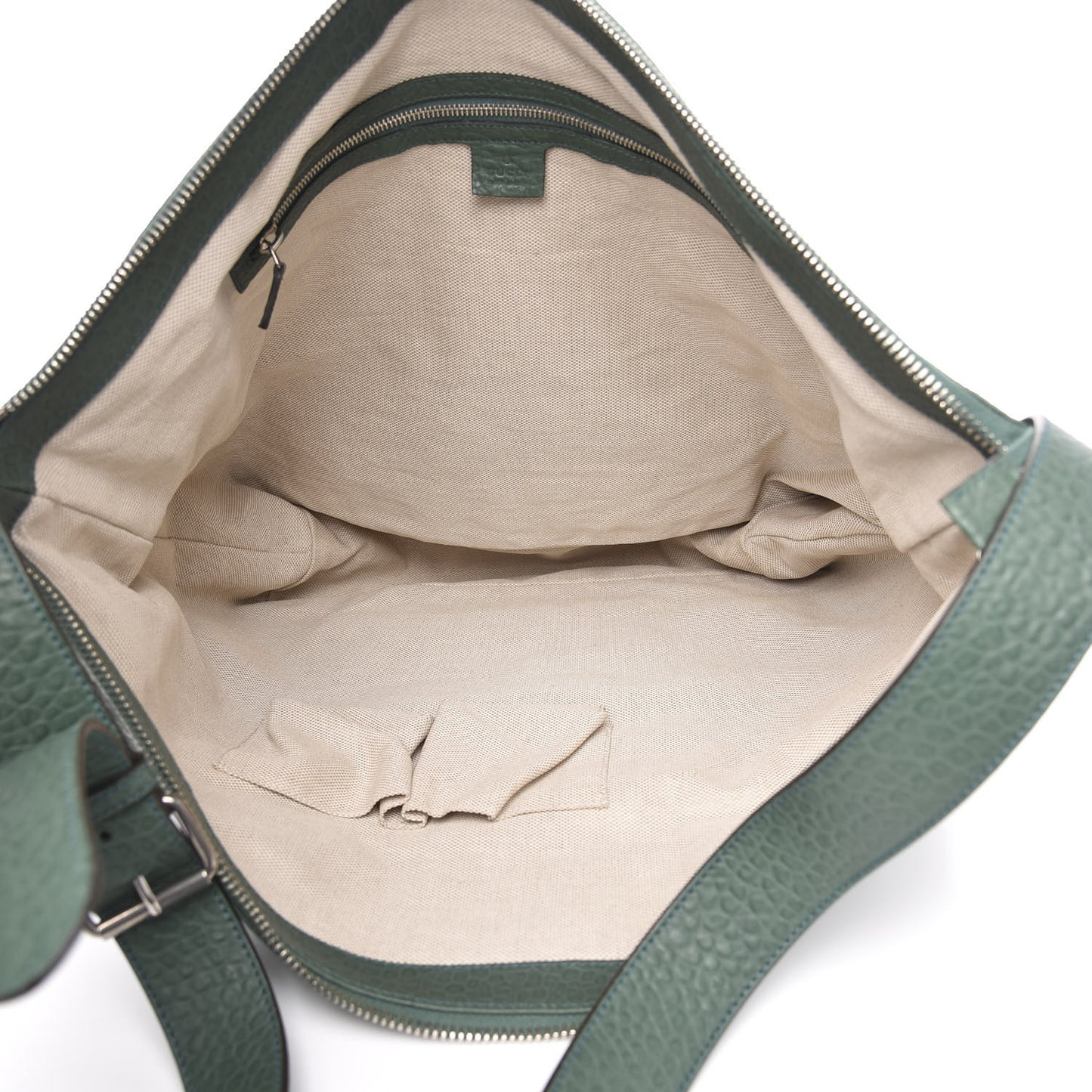 Pebbled Calfskin Large Mens Messenger Green