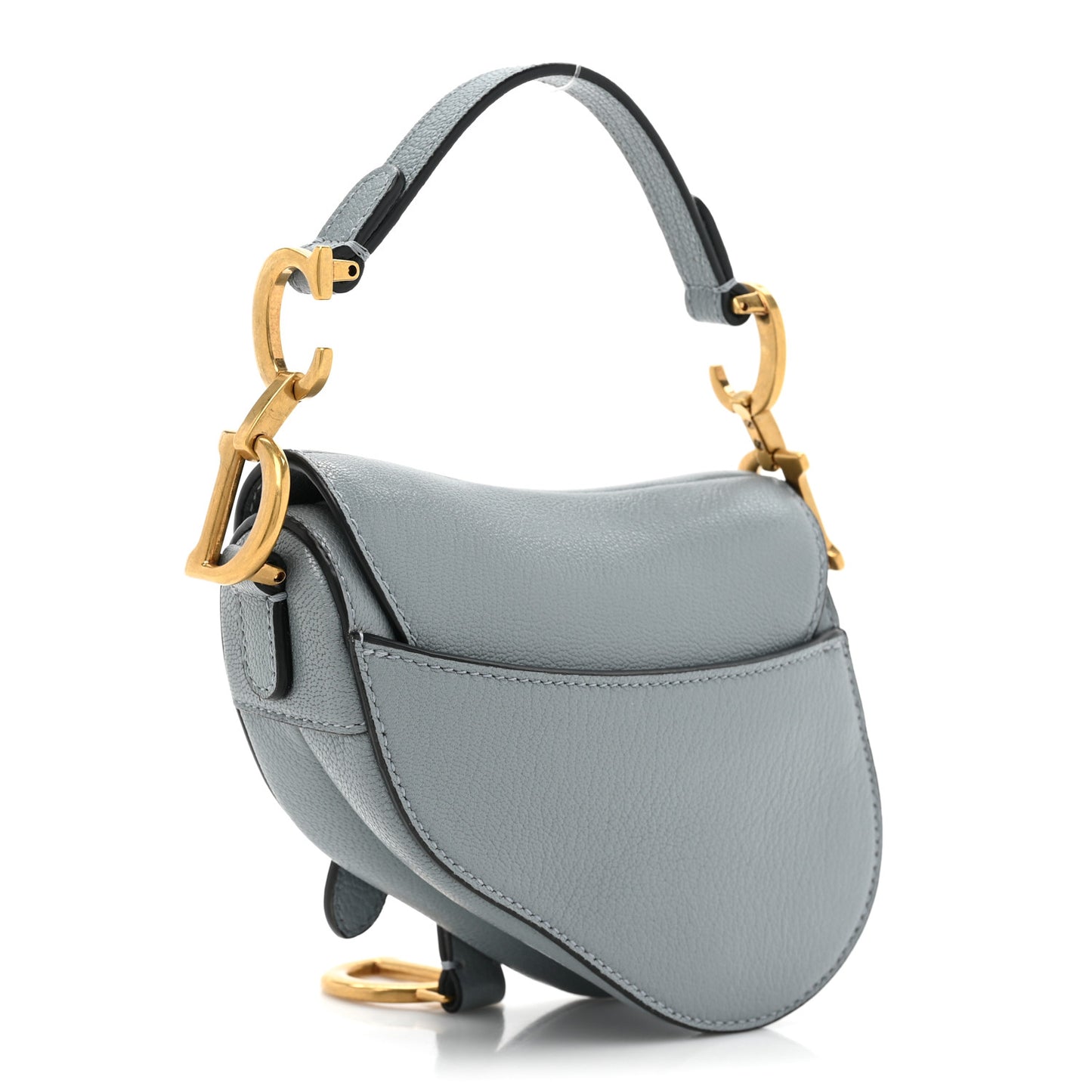 Goatskin Micro Saddle Bag Cloud Blue