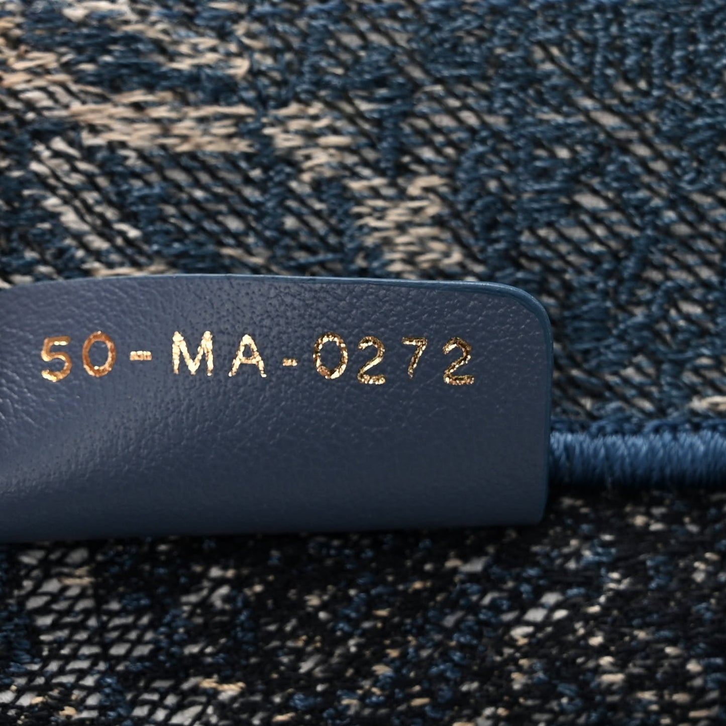 Canvas Embroidered Large Brocart Book Tote Blue