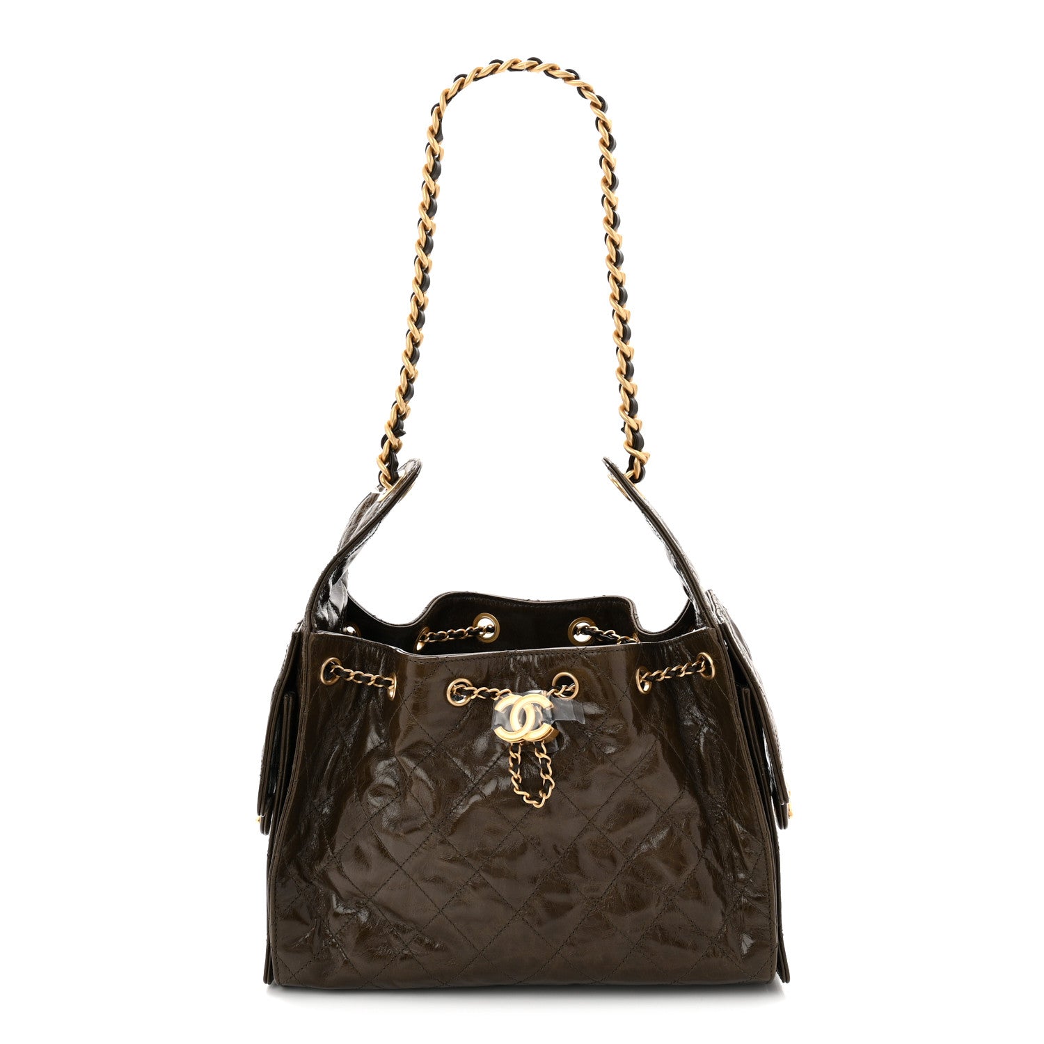 Chanel Shiny Crumpled Calfskin Quilted Small Chanel 25 Handbag