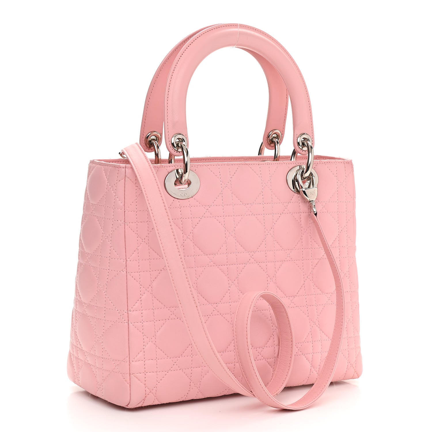 Christian Dior Lambskin Cannage Medium Lady Dior Light Pink 2 of 9