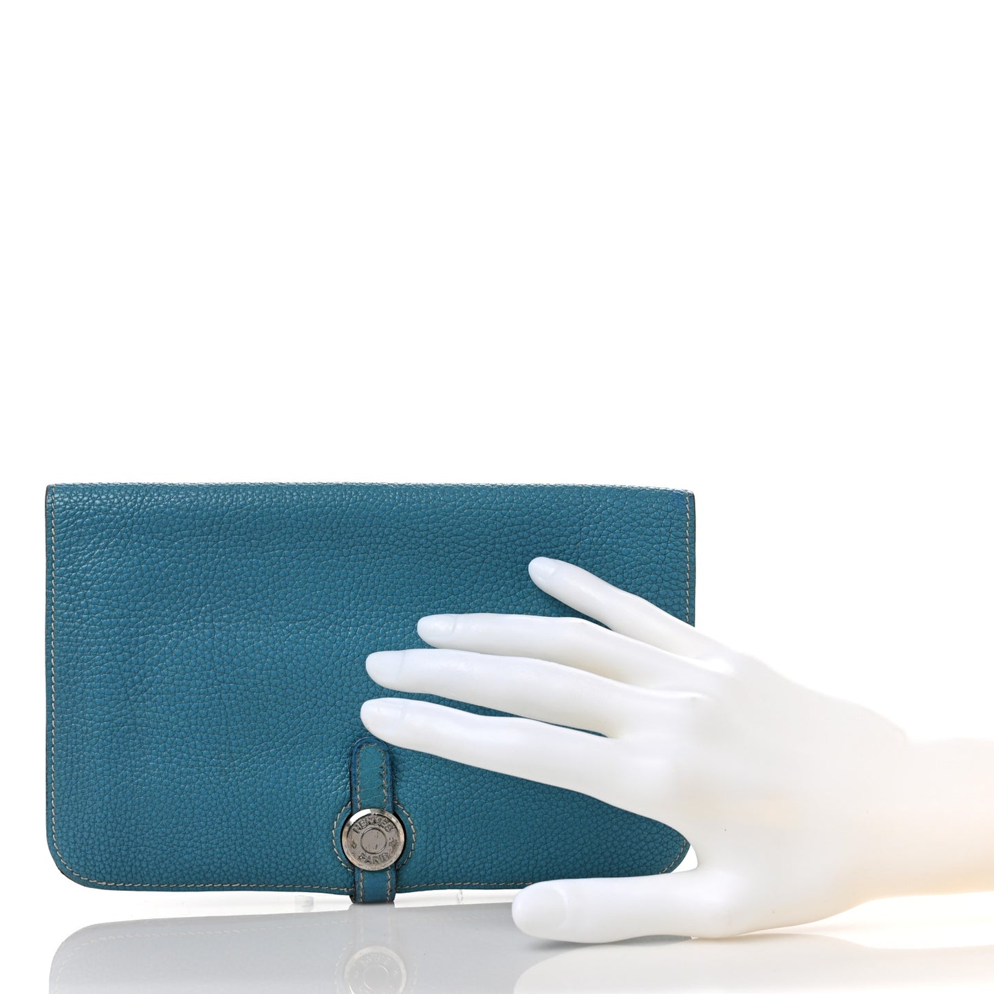 Togo Dogon Duo Wallet Blue Jean