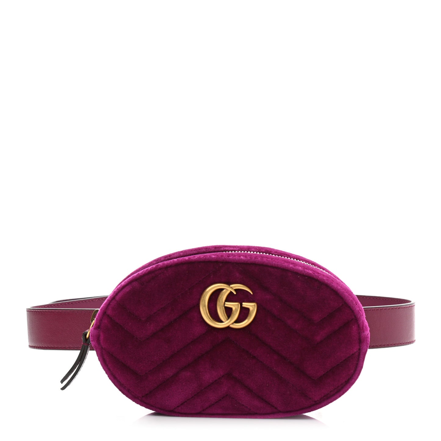 Velvet Matelasse GG Marmont Belt Bag 75 30 Fuchsia Violet Cyclamen